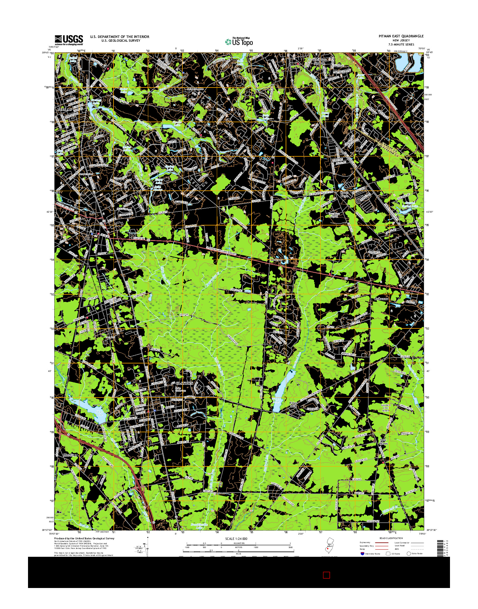 USGS US TOPO 7.5-MINUTE MAP FOR PITMAN EAST, NJ 2016