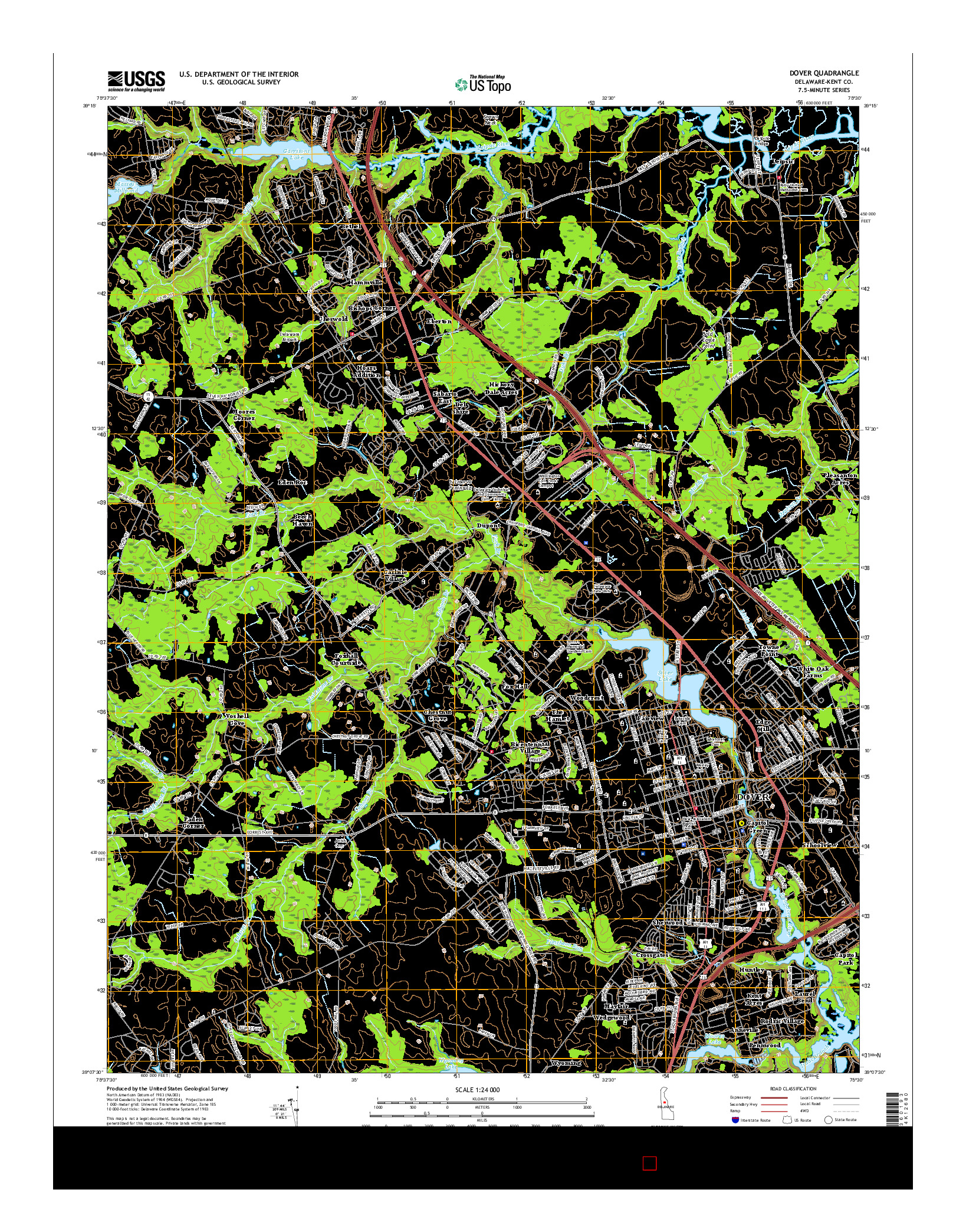 USGS US TOPO 7.5-MINUTE MAP FOR DOVER, DE 2016