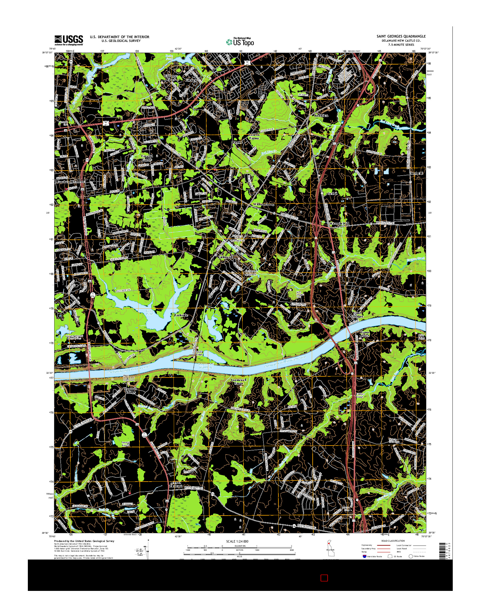 USGS US TOPO 7.5-MINUTE MAP FOR SAINT GEORGES, DE 2016