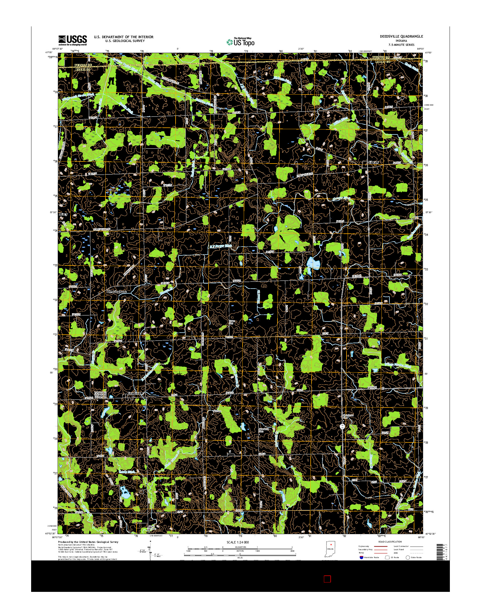 USGS US TOPO 7.5-MINUTE MAP FOR DEEDSVILLE, IN 2016