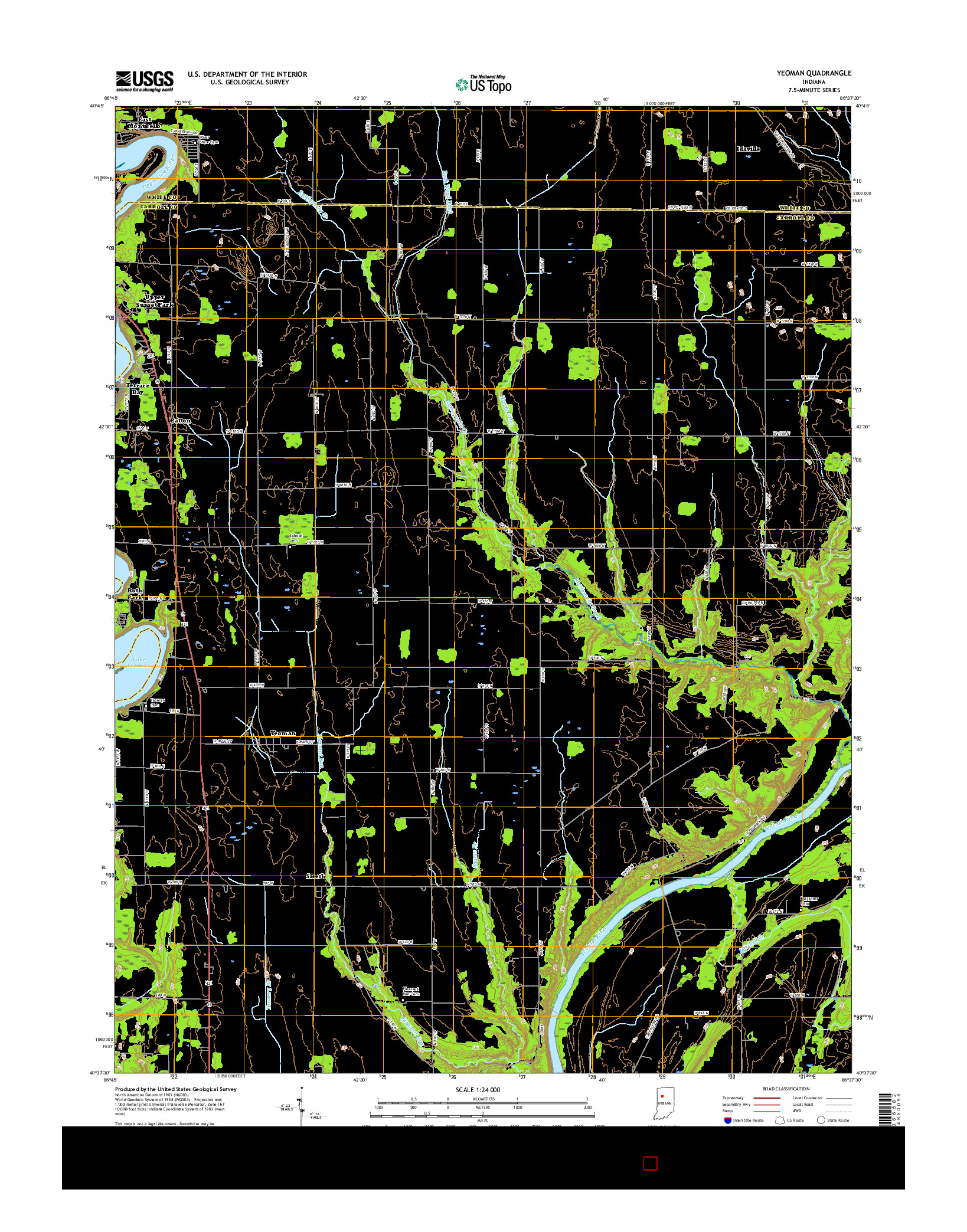 USGS US TOPO 7.5-MINUTE MAP FOR YEOMAN, IN 2016