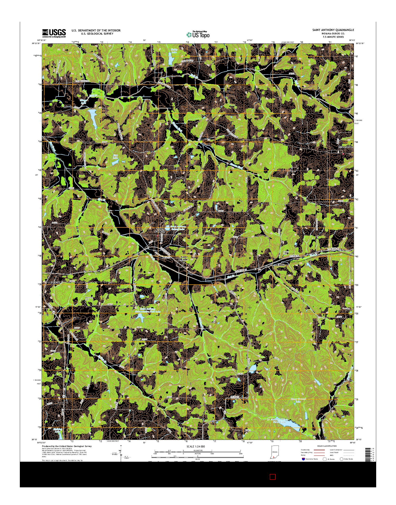 USGS US TOPO 7.5-MINUTE MAP FOR SAINT ANTHONY, IN 2016