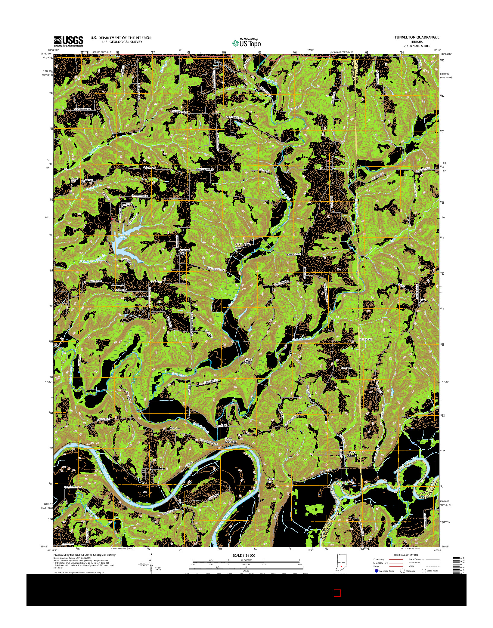 USGS US TOPO 7.5-MINUTE MAP FOR TUNNELTON, IN 2016