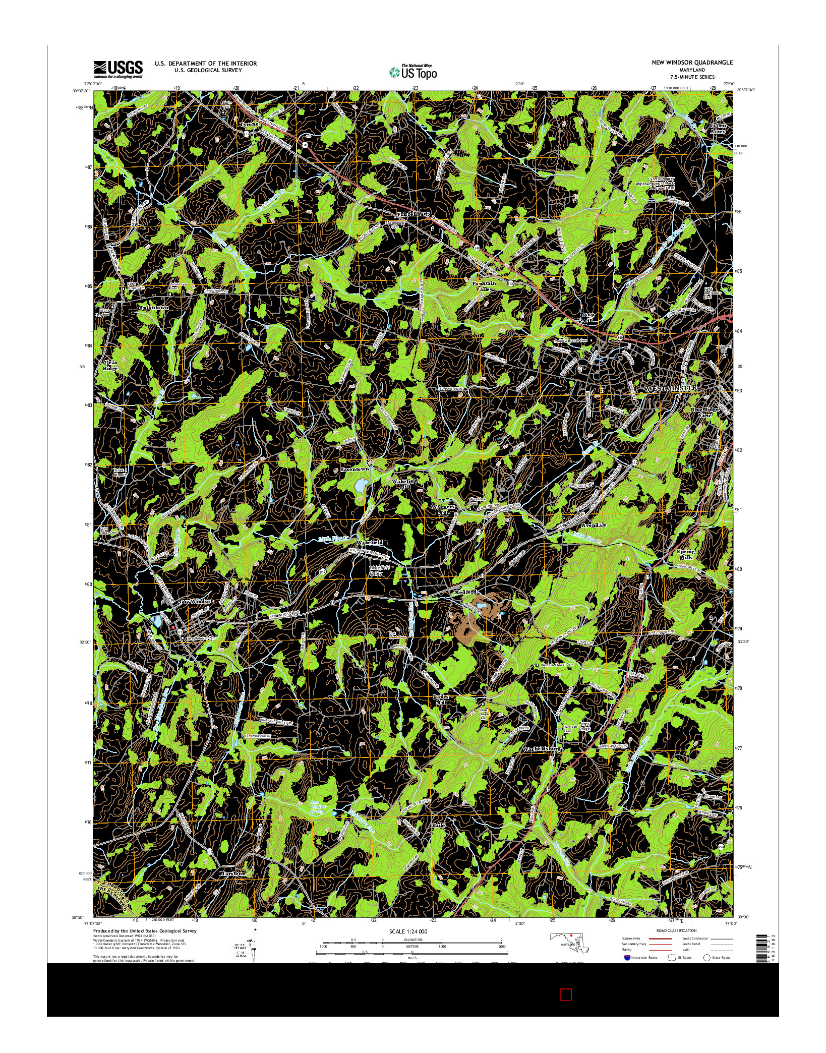 USGS US TOPO 7.5-MINUTE MAP FOR NEW WINDSOR, MD 2016