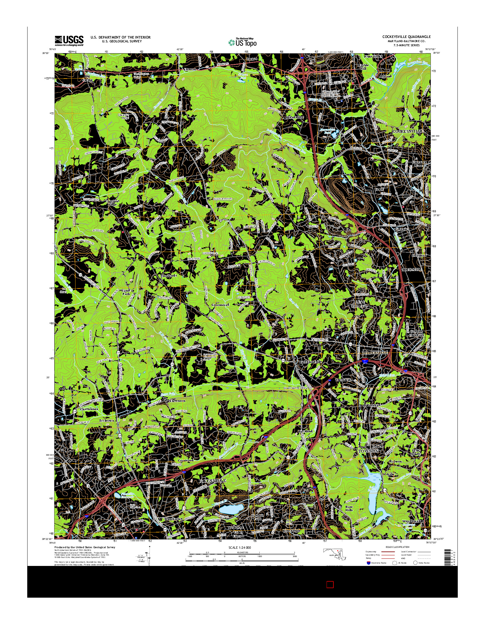 USGS US TOPO 7.5-MINUTE MAP FOR COCKEYSVILLE, MD 2016