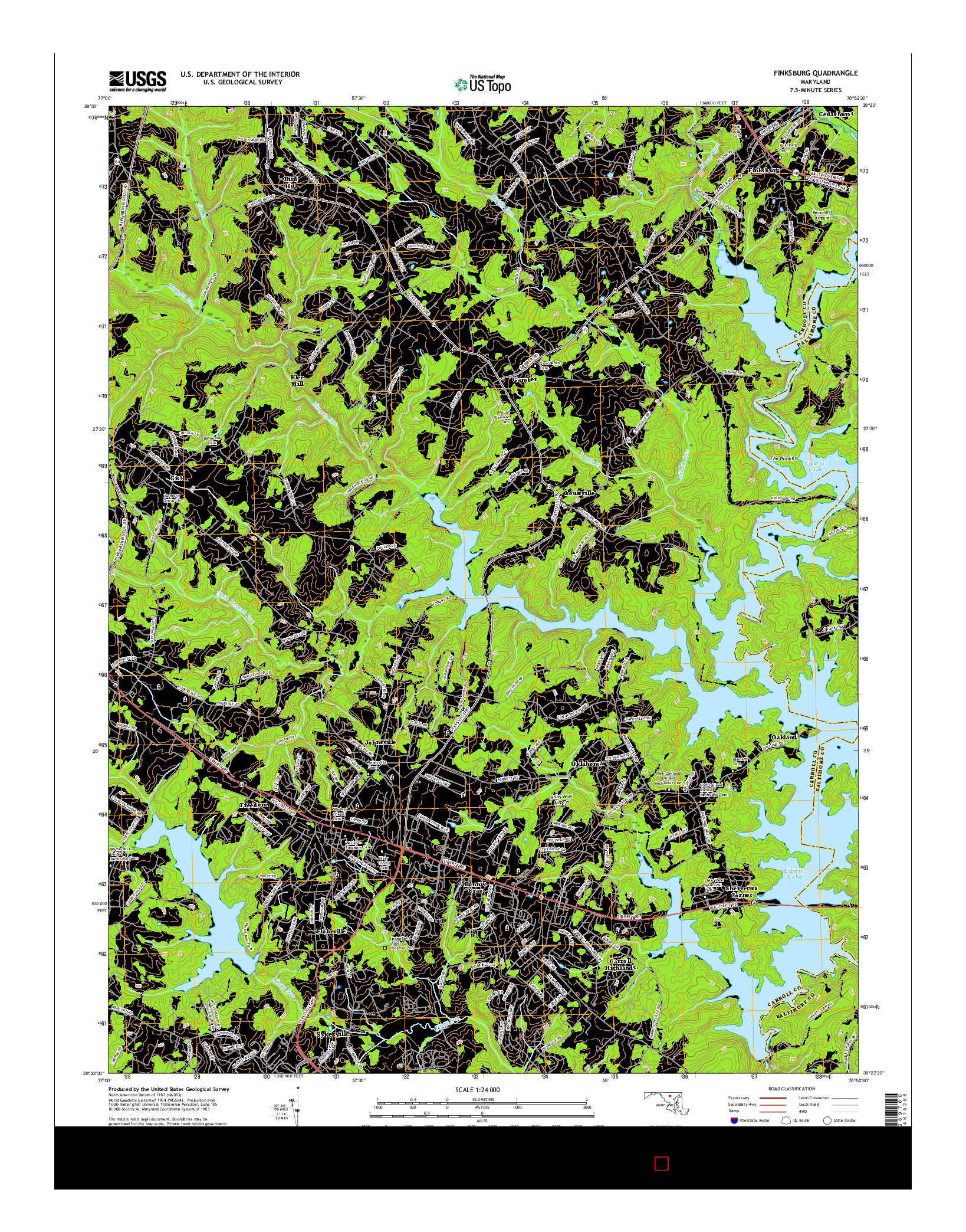 USGS US TOPO 7.5-MINUTE MAP FOR FINKSBURG, MD 2016