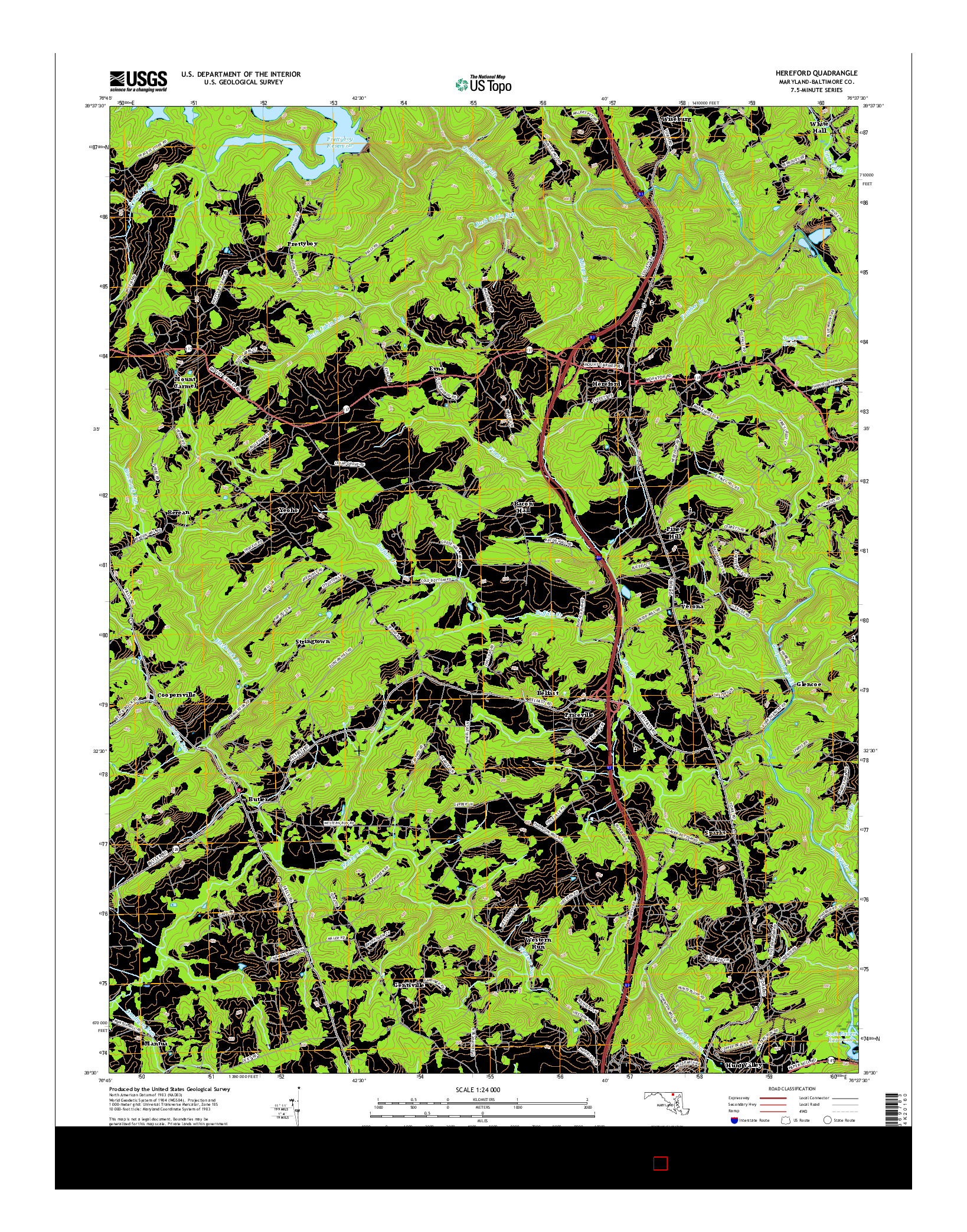 USGS US TOPO 7.5-MINUTE MAP FOR HEREFORD, MD 2016