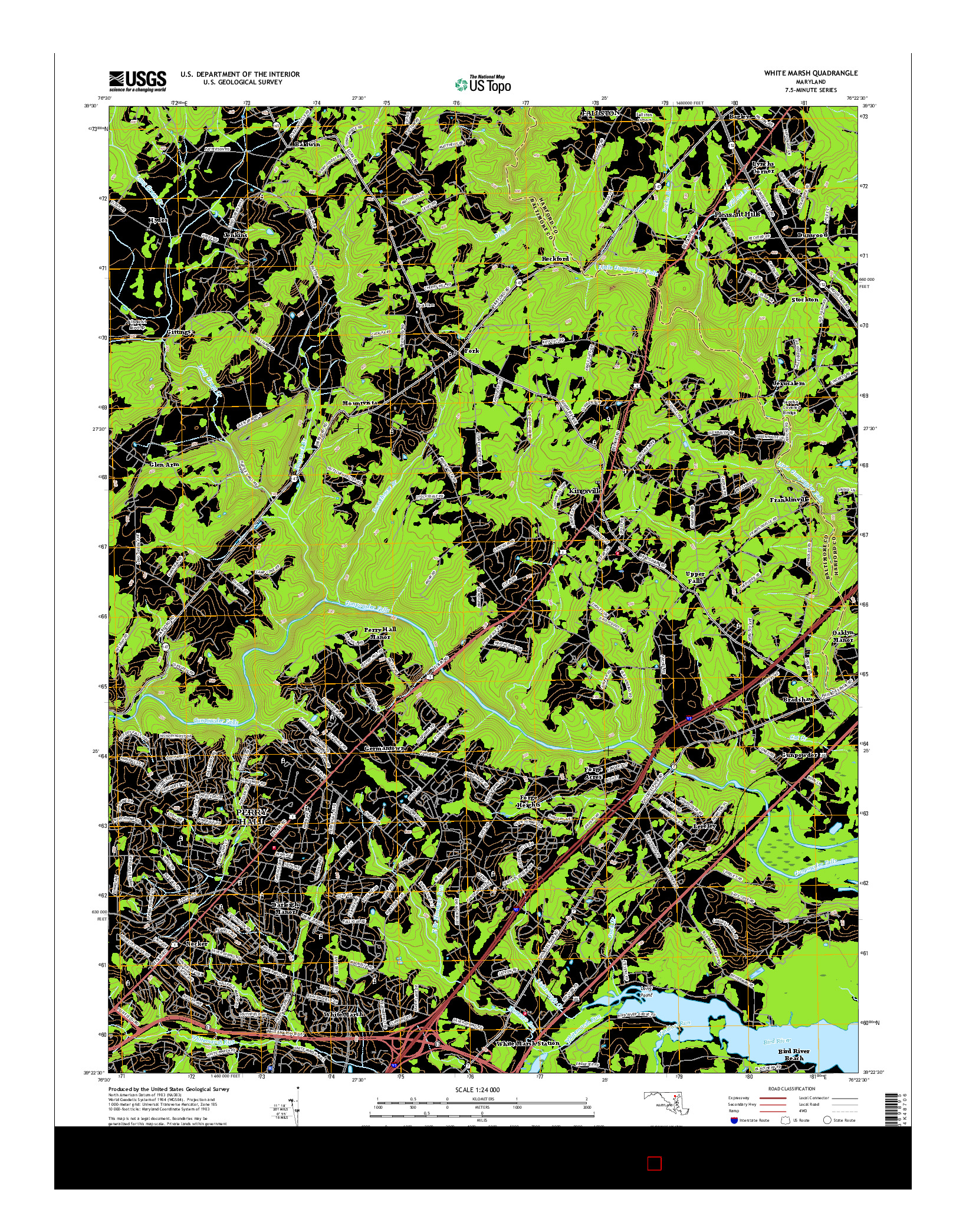 USGS US TOPO 7.5-MINUTE MAP FOR WHITE MARSH, MD 2016