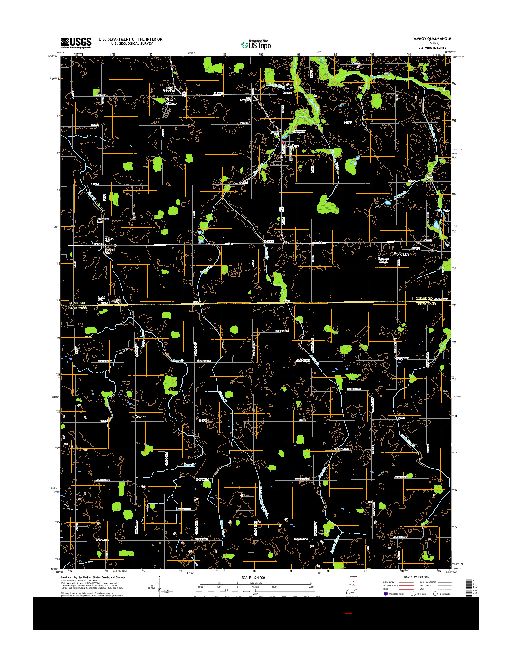 USGS US TOPO 7.5-MINUTE MAP FOR AMBOY, IN 2016