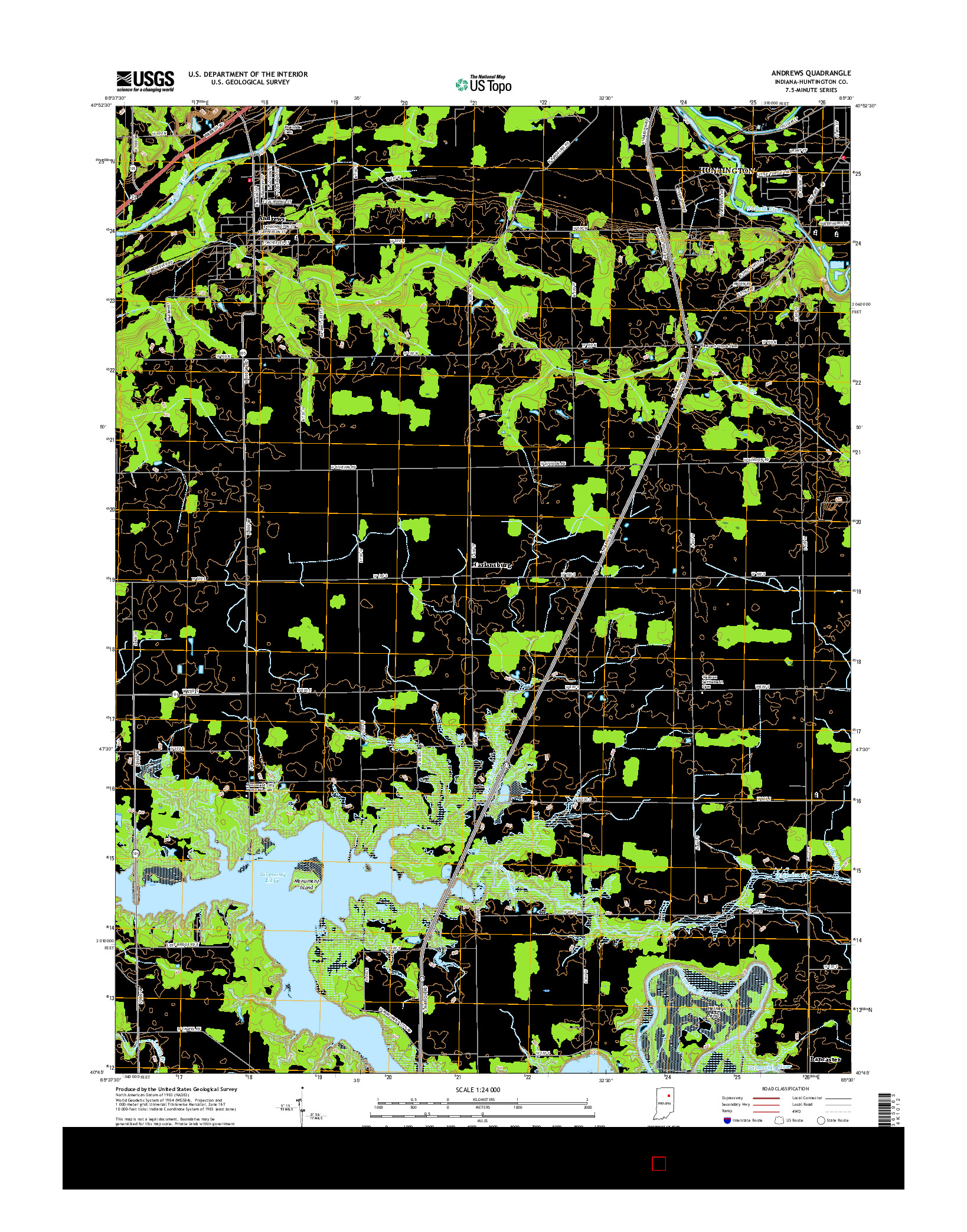 USGS US TOPO 7.5-MINUTE MAP FOR ANDREWS, IN 2016