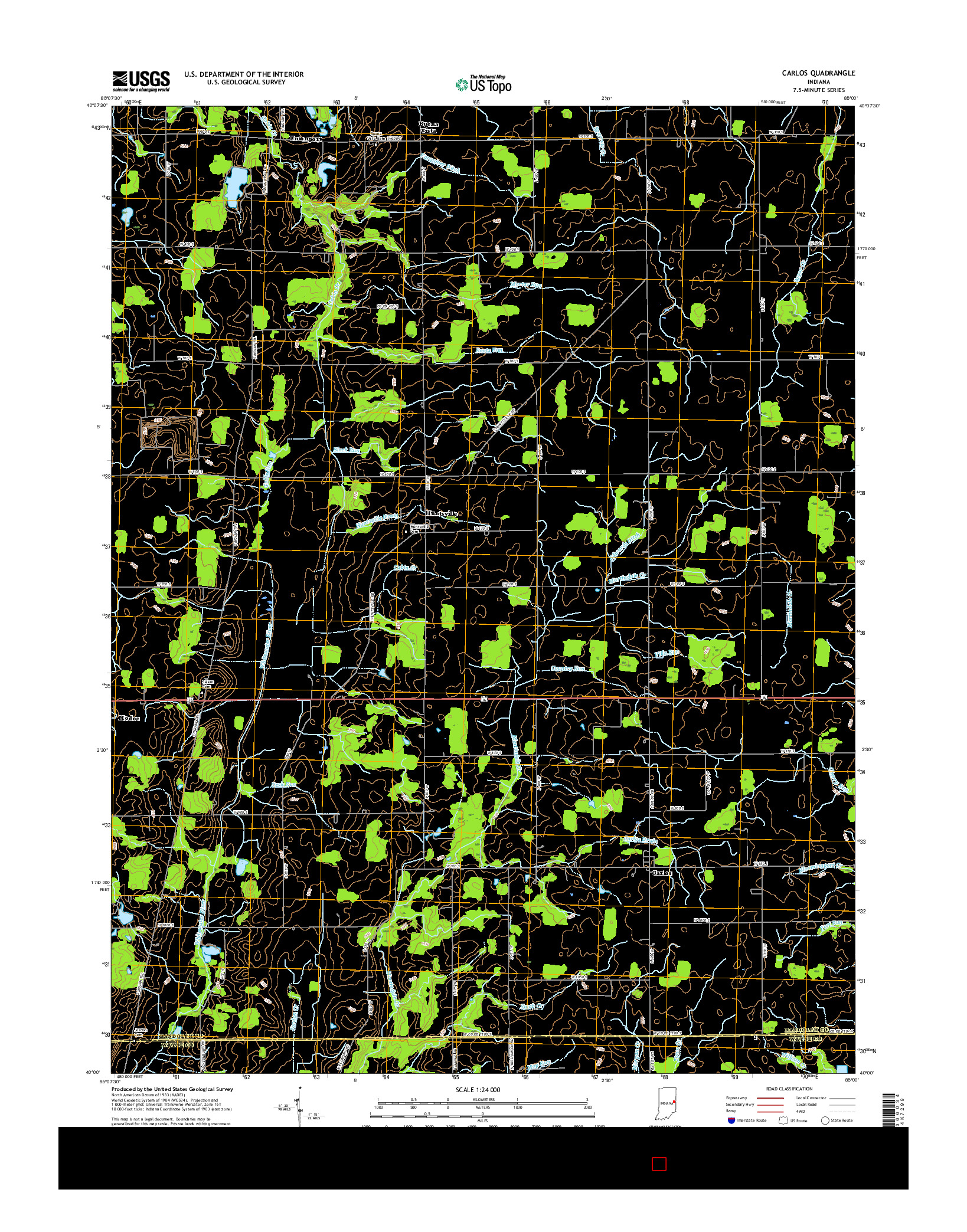 USGS US TOPO 7.5-MINUTE MAP FOR CARLOS, IN 2016