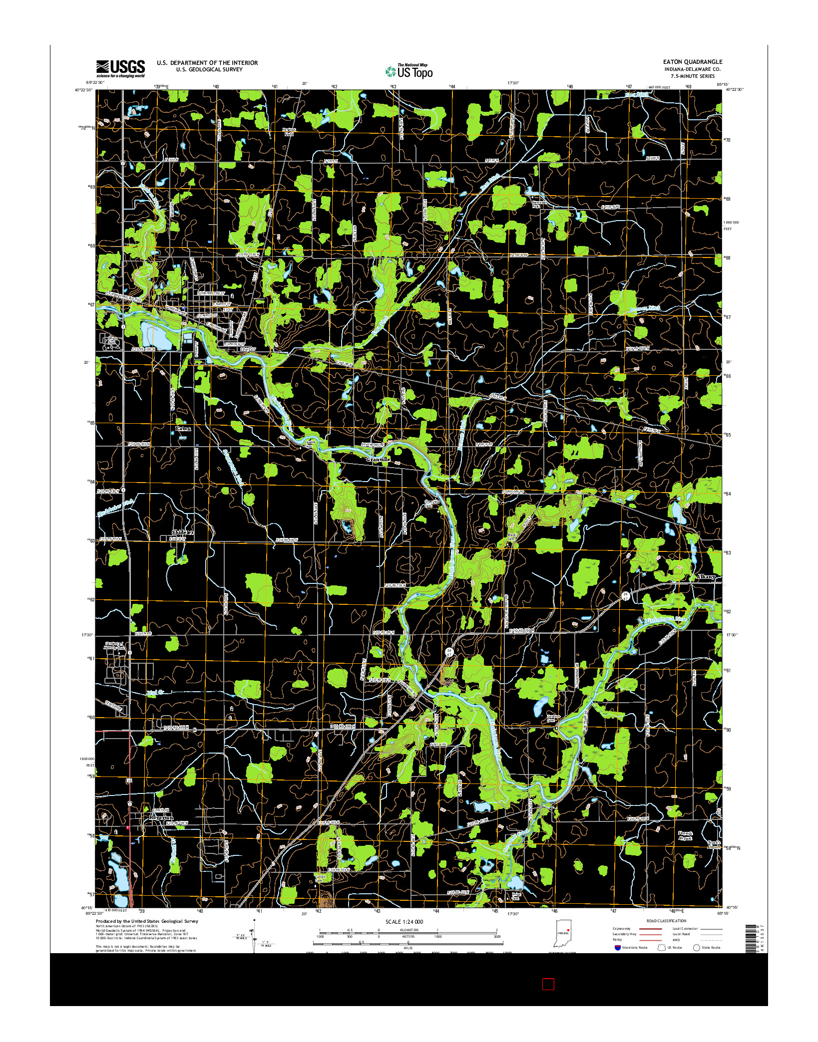 USGS US TOPO 7.5-MINUTE MAP FOR EATON, IN 2016