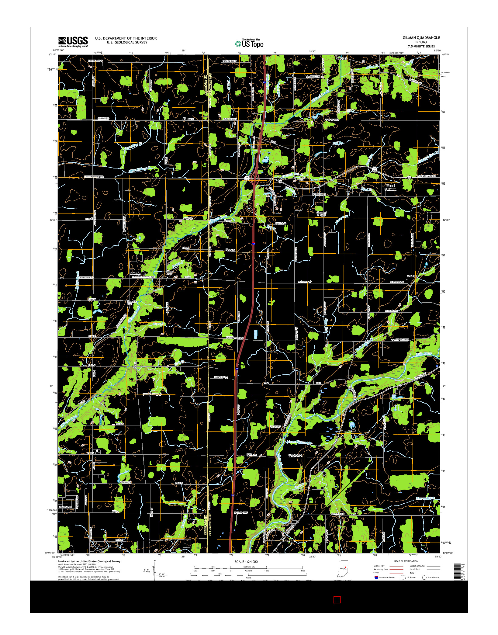 USGS US TOPO 7.5-MINUTE MAP FOR GILMAN, IN 2016