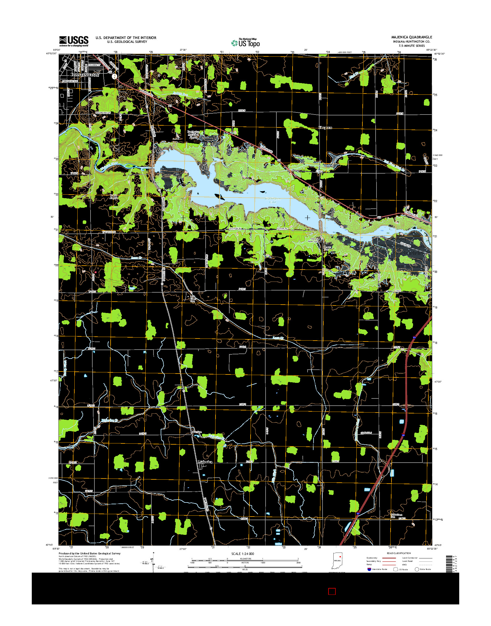 USGS US TOPO 7.5-MINUTE MAP FOR MAJENICA, IN 2016