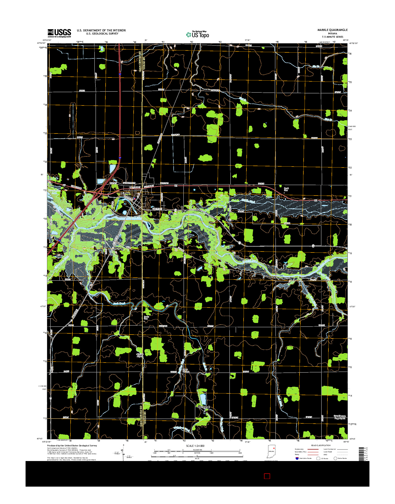 USGS US TOPO 7.5-MINUTE MAP FOR MARKLE, IN 2016