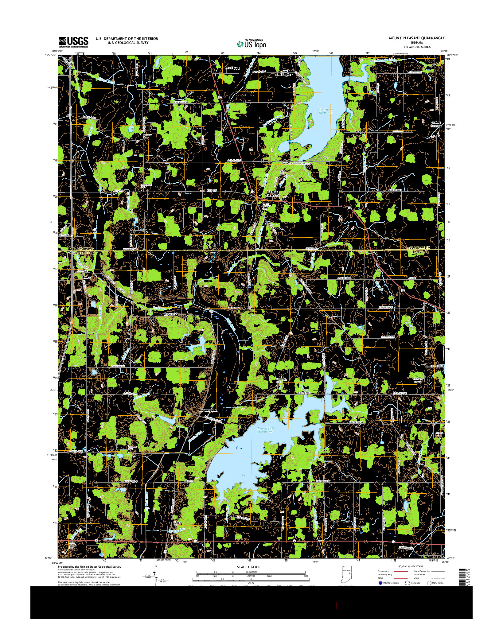 USGS US TOPO 7.5-MINUTE MAP FOR MOUNT PLEASANT, IN 2016