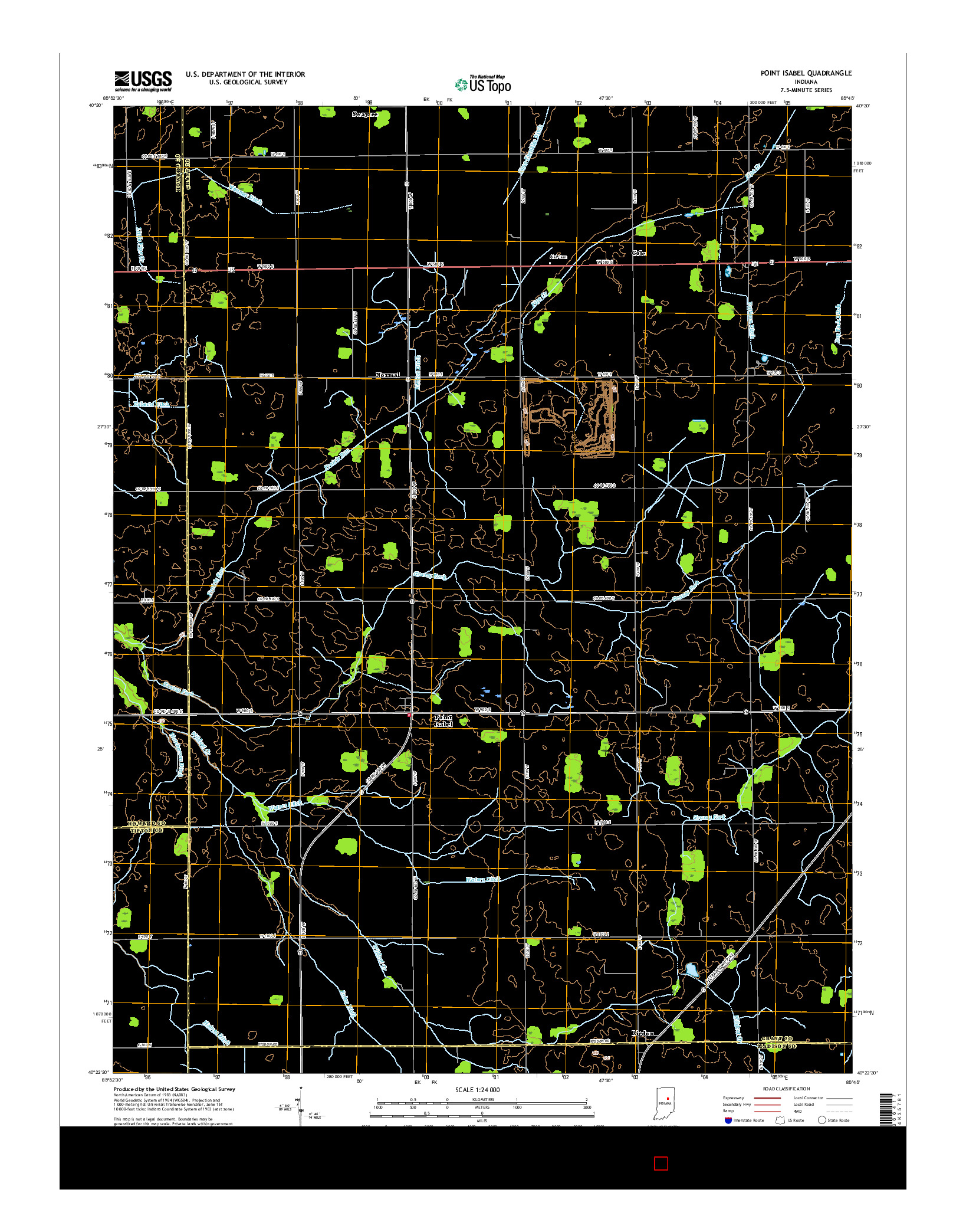 USGS US TOPO 7.5-MINUTE MAP FOR POINT ISABEL, IN 2016