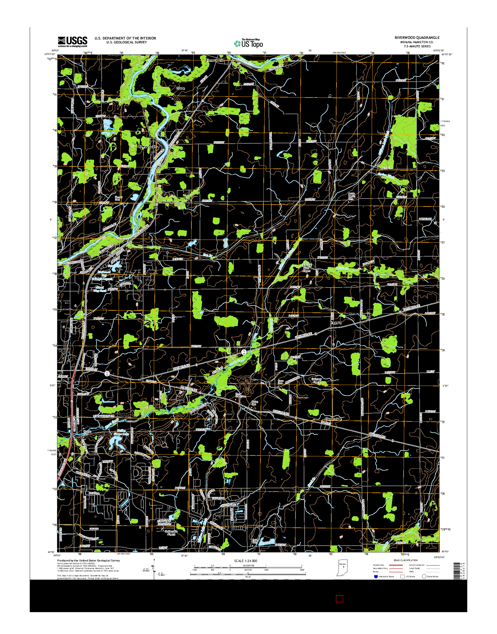 USGS US TOPO 7.5-MINUTE MAP FOR RIVERWOOD, IN 2016