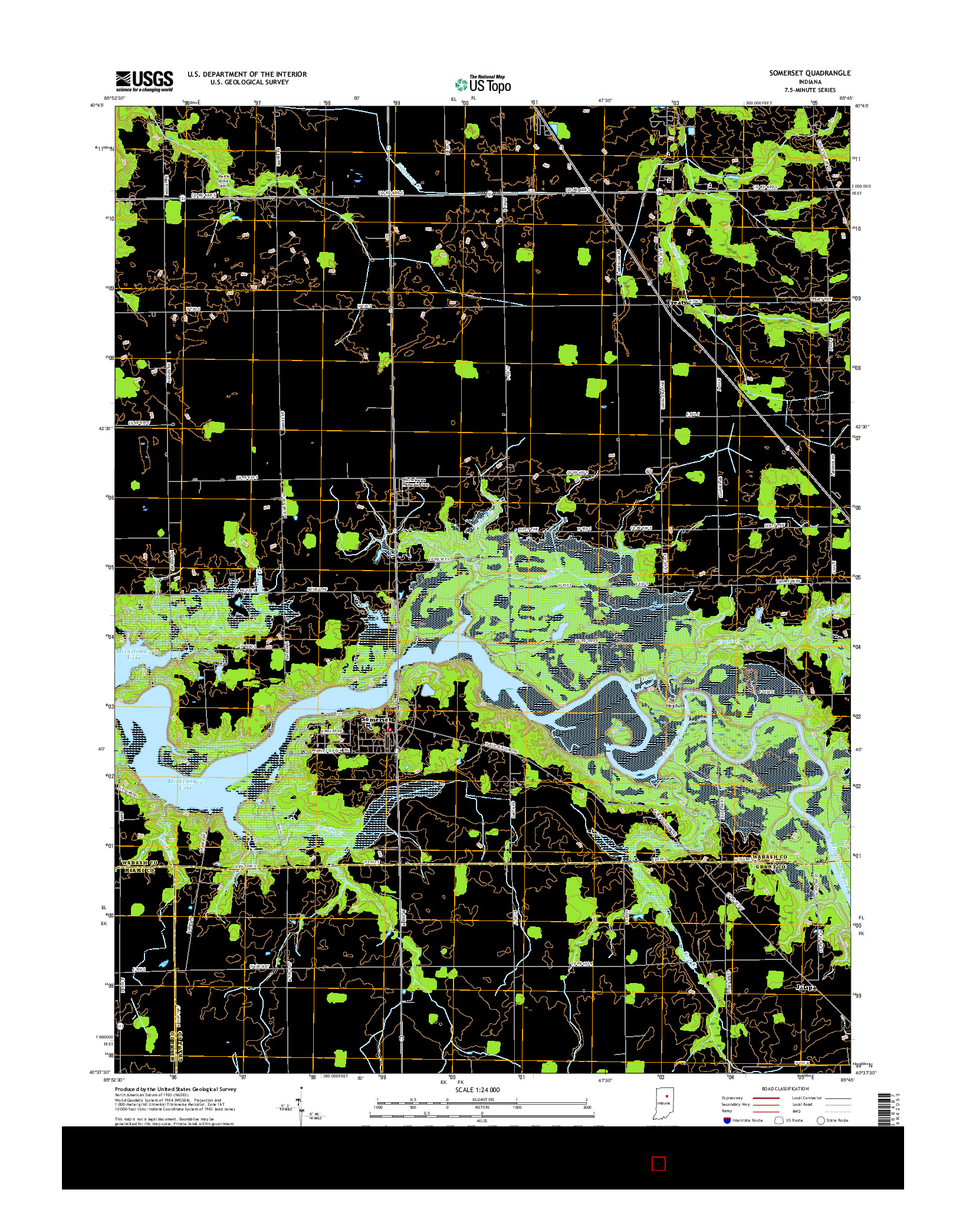 USGS US TOPO 7.5-MINUTE MAP FOR SOMERSET, IN 2016