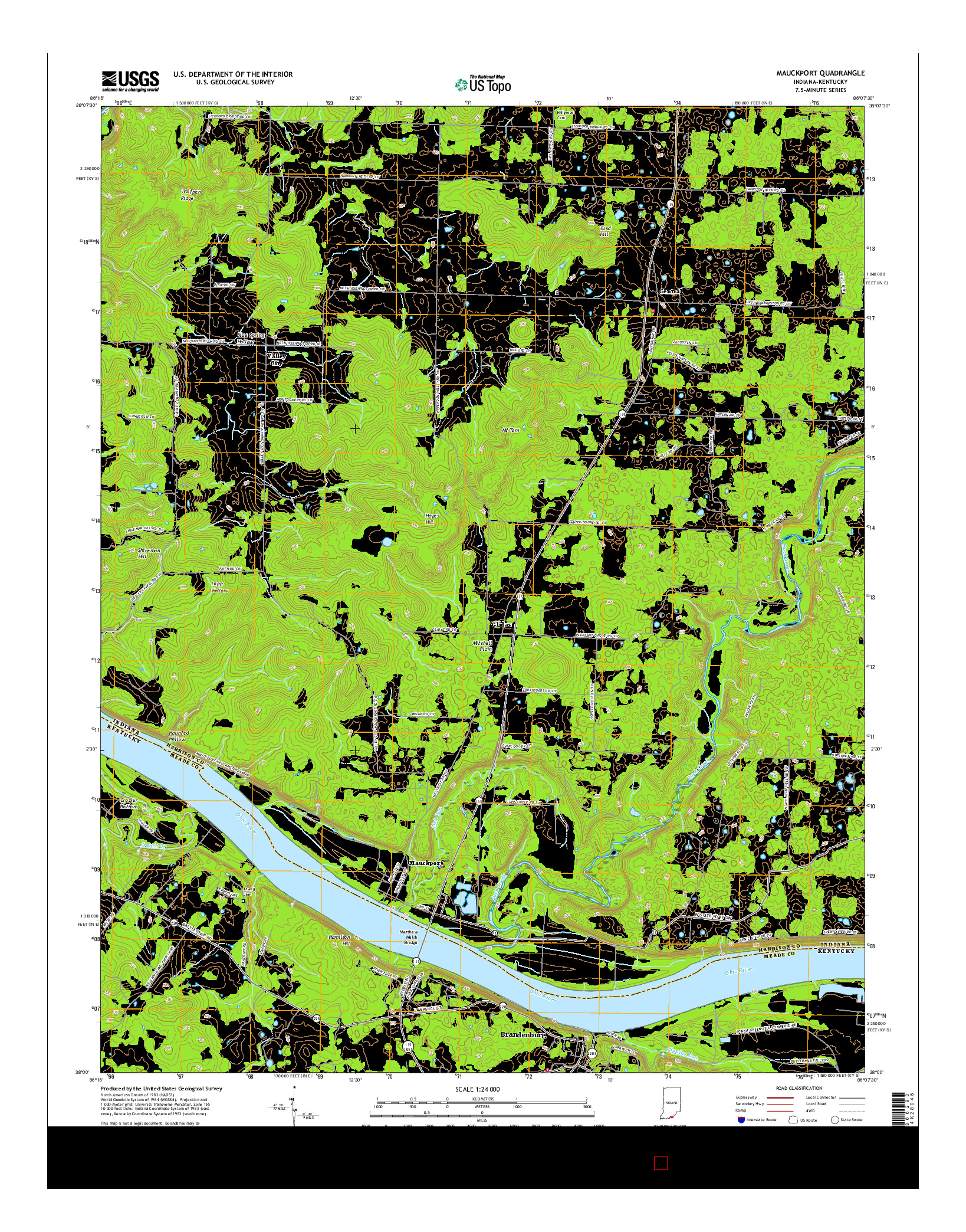 USGS US TOPO 7.5-MINUTE MAP FOR MAUCKPORT, IN-KY 2016