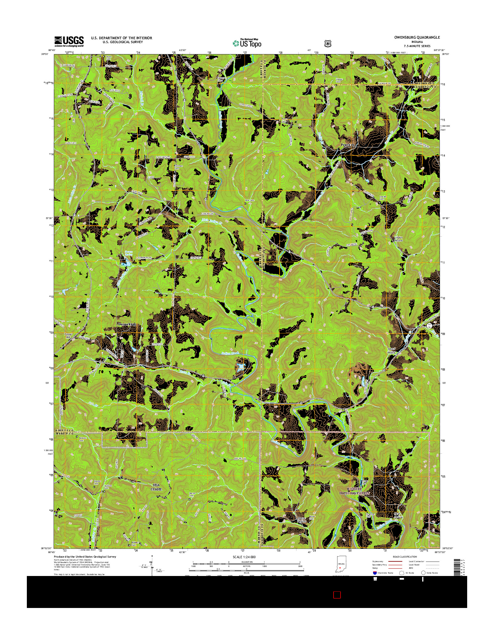 USGS US TOPO 7.5-MINUTE MAP FOR OWENSBURG, IN 2016