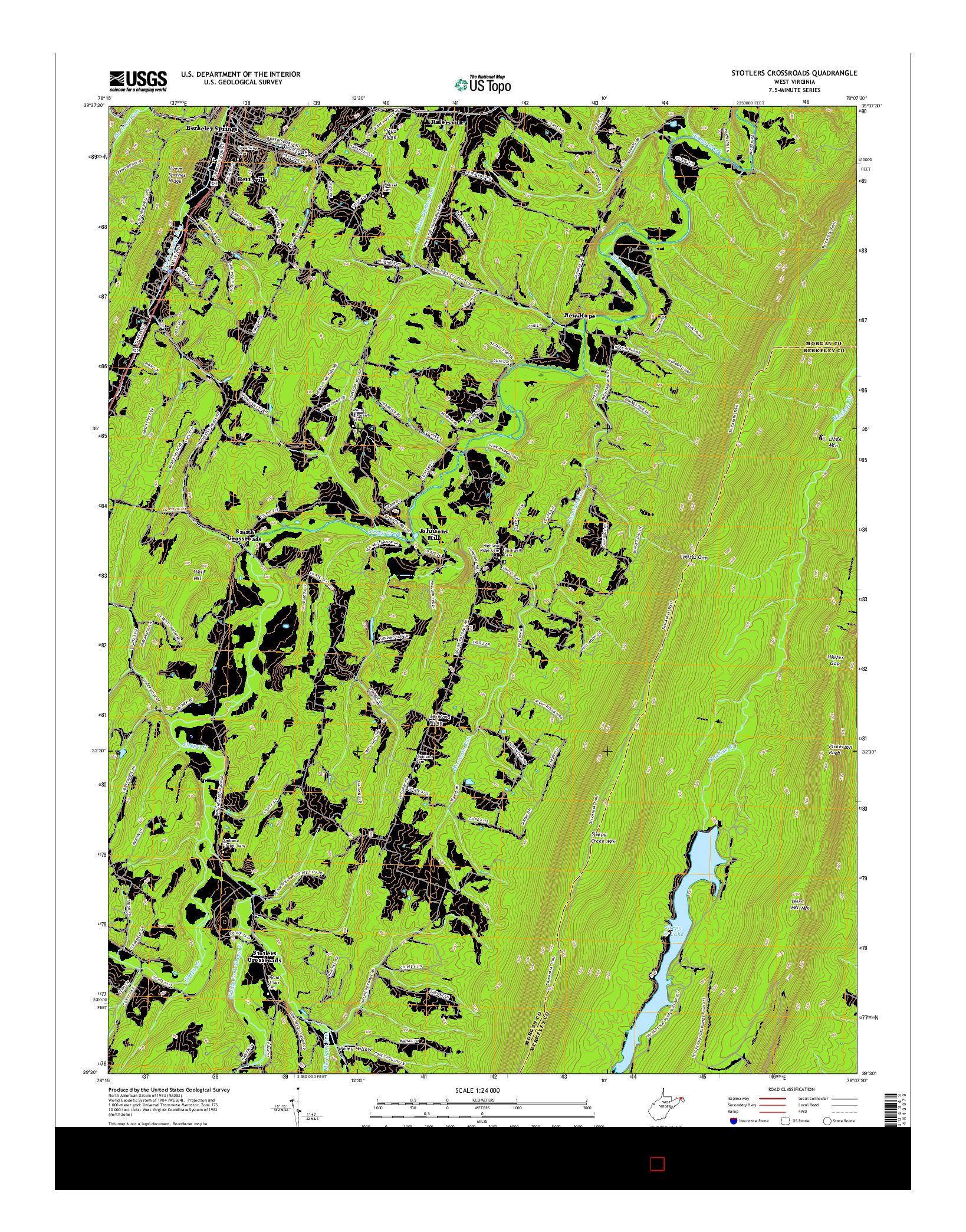 USGS US TOPO 7.5-MINUTE MAP FOR STOTLERS CROSSROADS, WV 2016