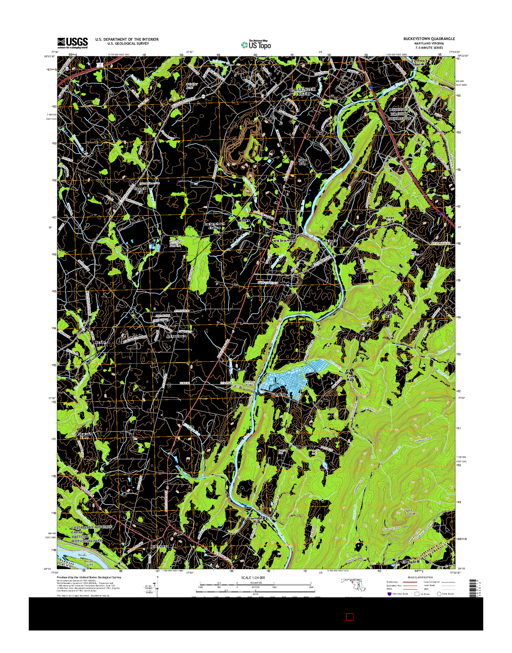 USGS US TOPO 7.5-MINUTE MAP FOR BUCKEYSTOWN, MD-VA 2016