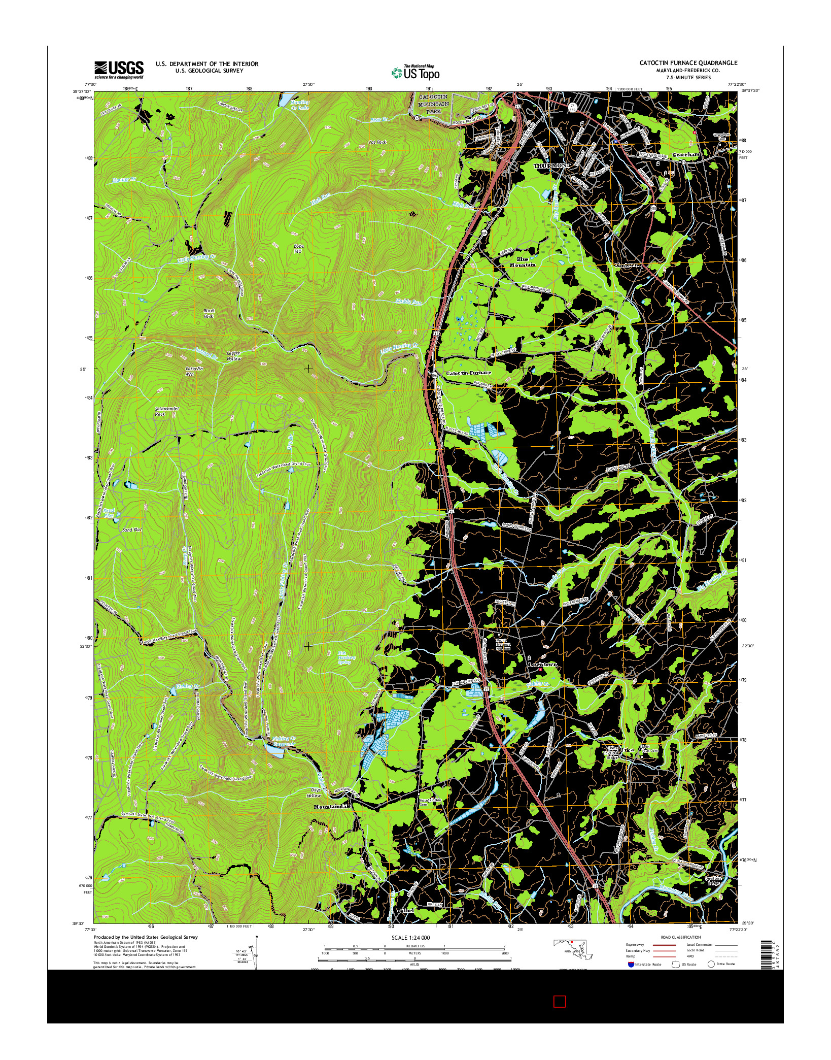 USGS US TOPO 7.5-MINUTE MAP FOR CATOCTIN FURNACE, MD 2016