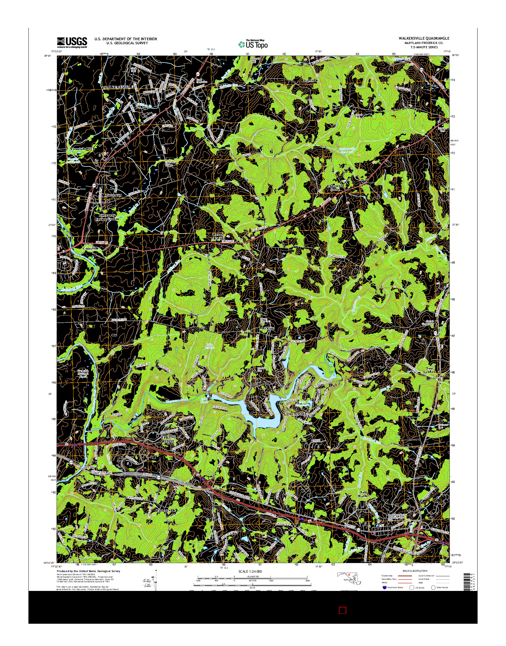 USGS US TOPO 7.5-MINUTE MAP FOR WALKERSVILLE, MD 2016