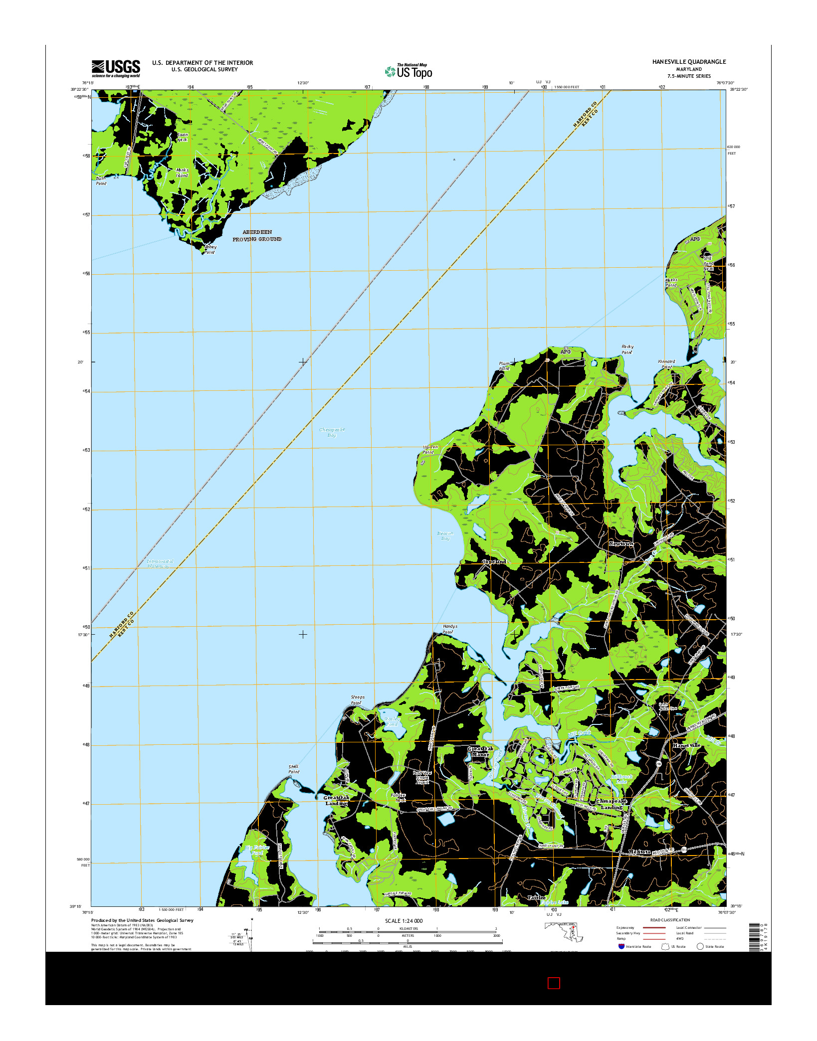 USGS US TOPO 7.5-MINUTE MAP FOR HANESVILLE, MD 2016