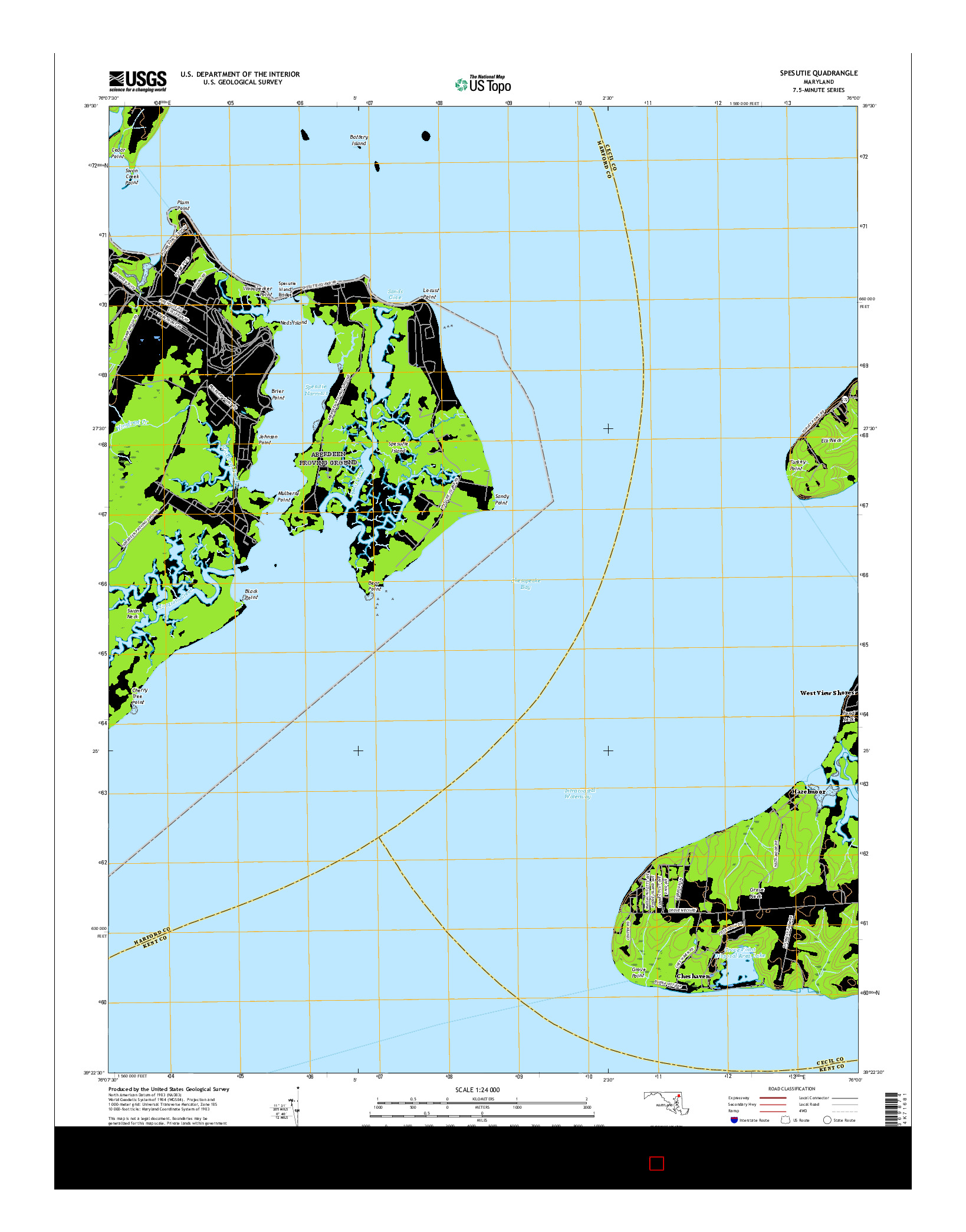 USGS US TOPO 7.5-MINUTE MAP FOR SPESUTIE, MD 2016