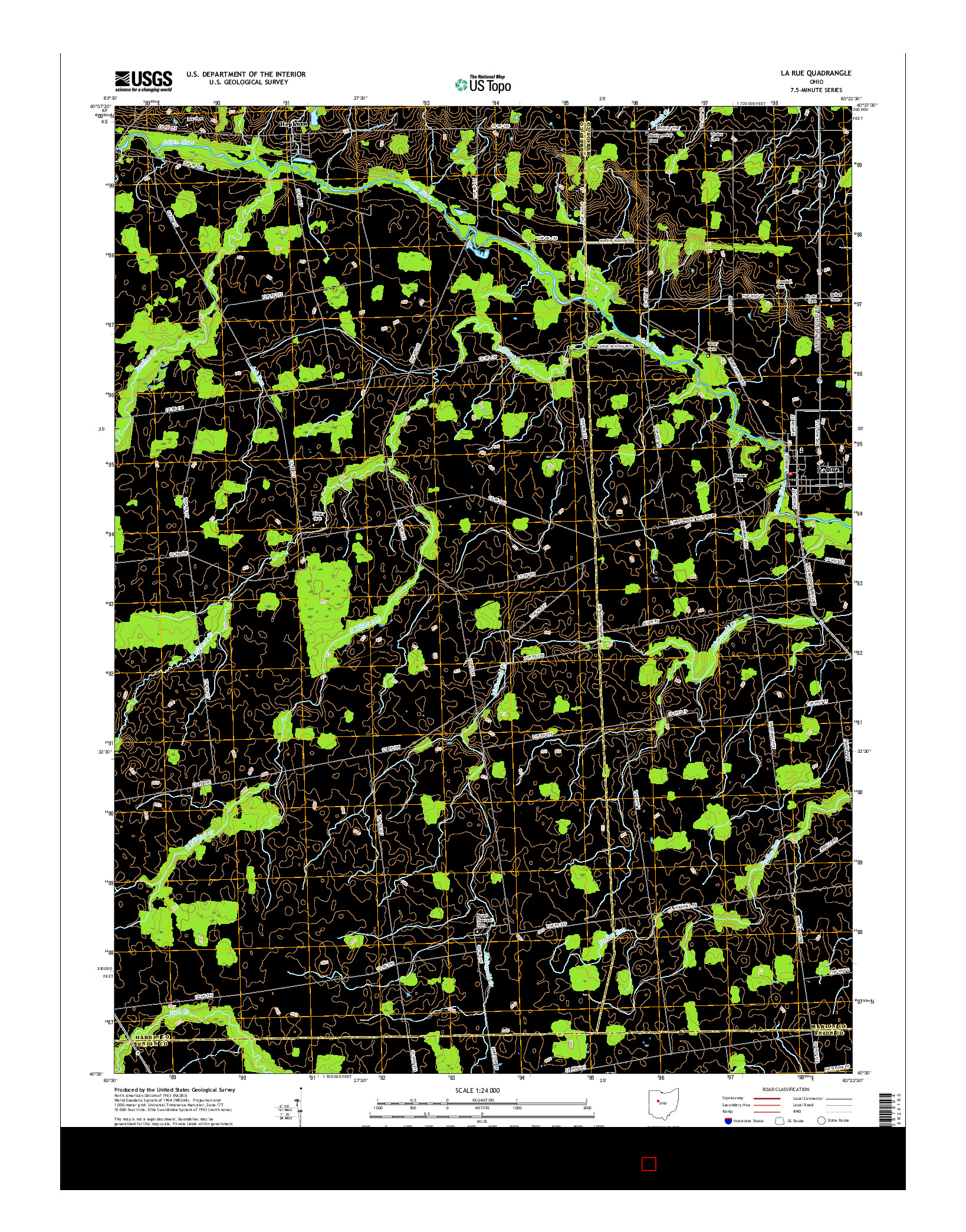 USGS US TOPO 7.5-MINUTE MAP FOR LA RUE, OH 2016