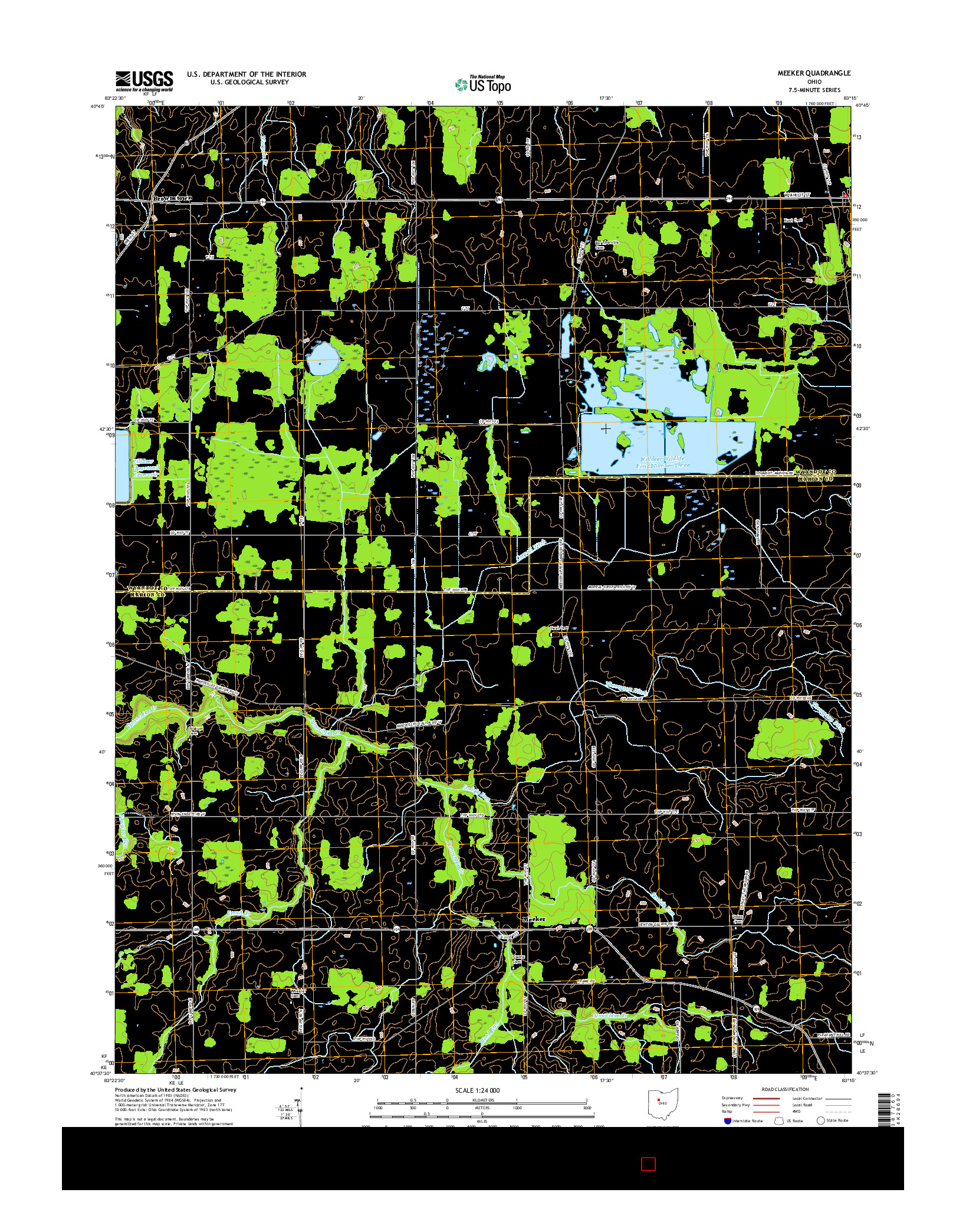 USGS US TOPO 7.5-MINUTE MAP FOR MEEKER, OH 2016