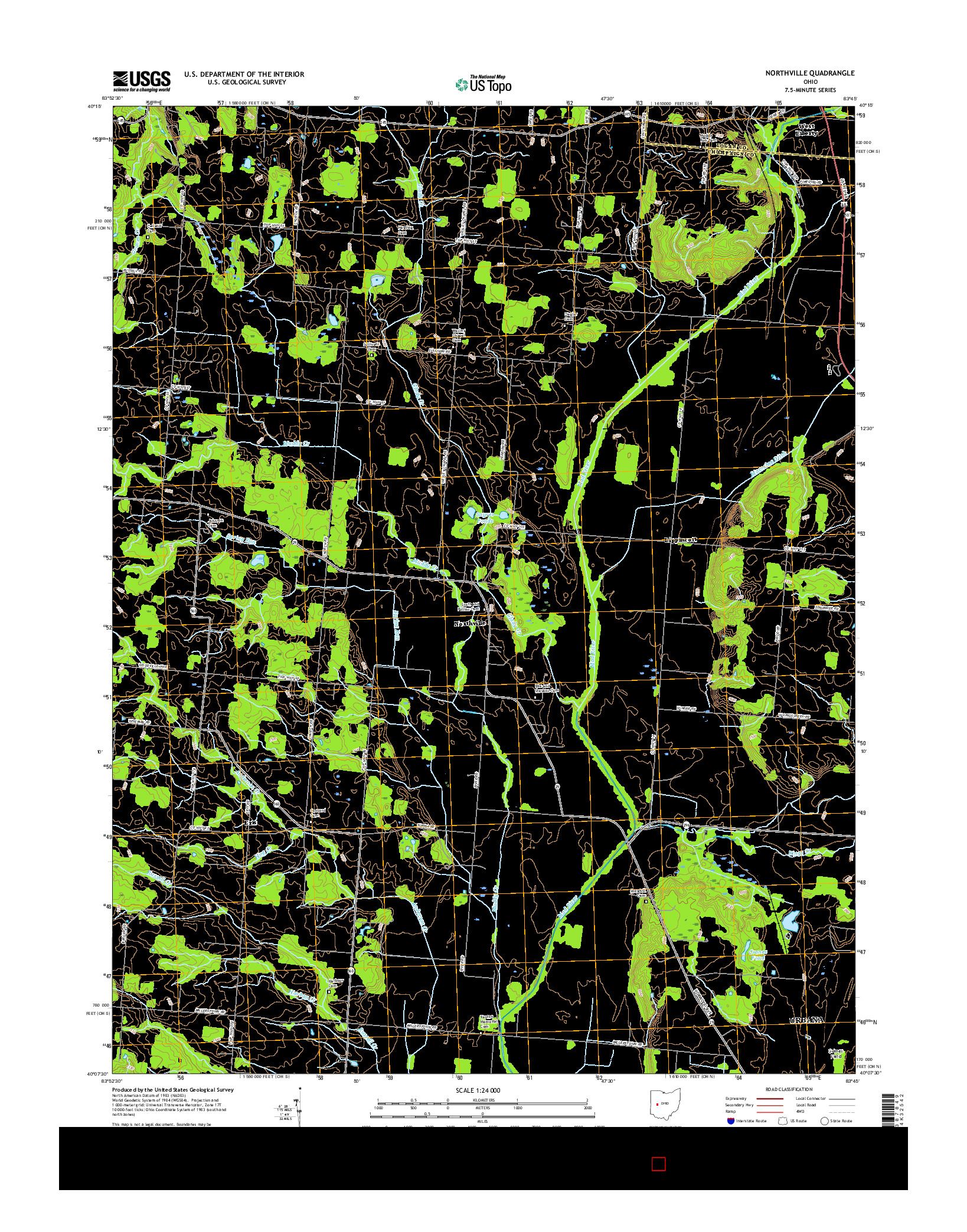 USGS US TOPO 7.5-MINUTE MAP FOR NORTHVILLE, OH 2016