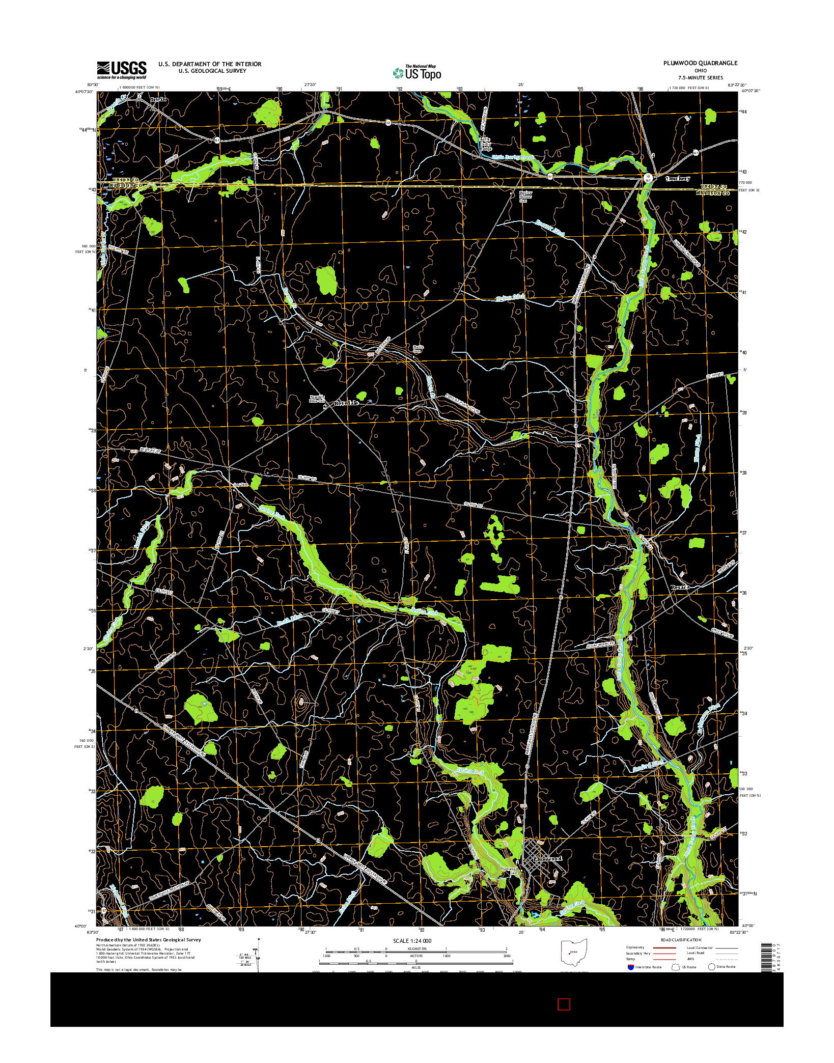 USGS US TOPO 7.5-MINUTE MAP FOR PLUMWOOD, OH 2016