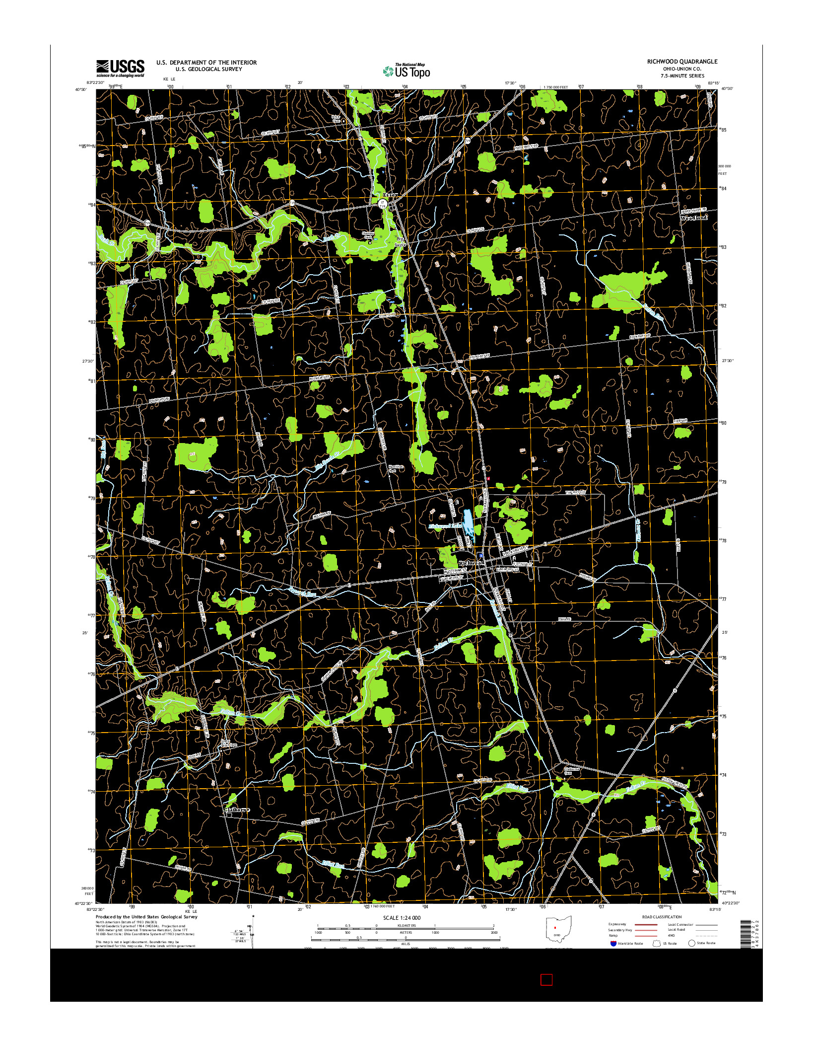 USGS US TOPO 7.5-MINUTE MAP FOR RICHWOOD, OH 2016