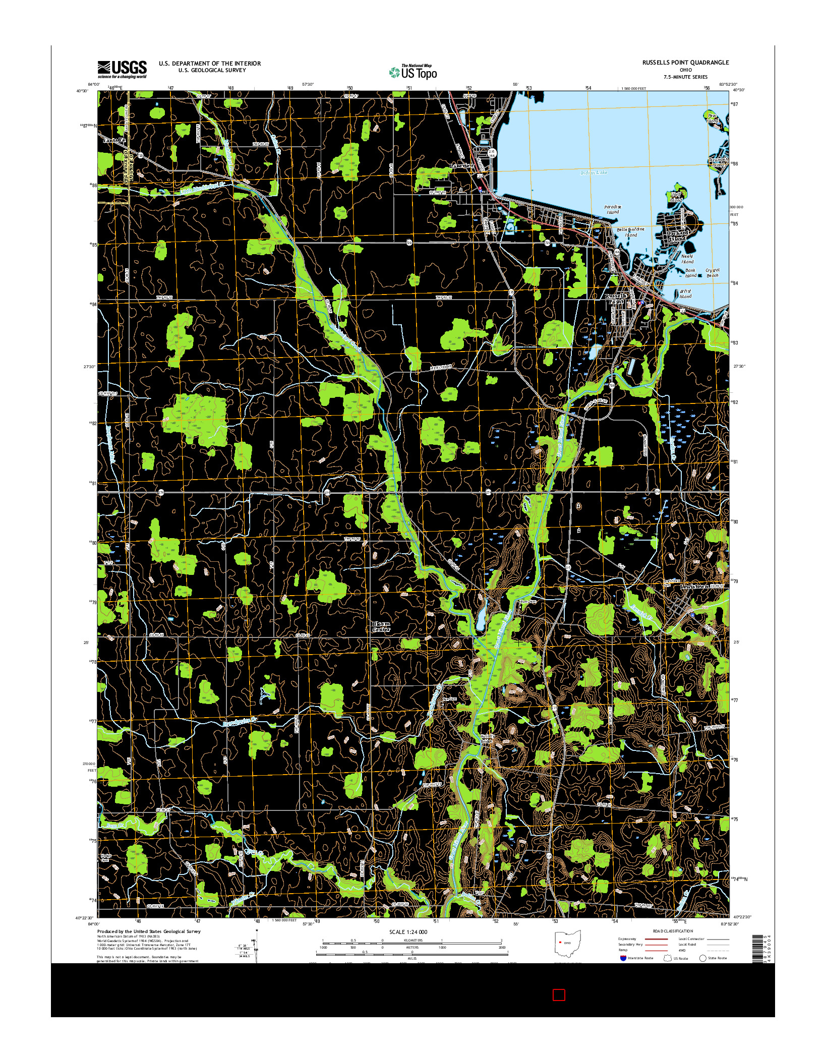 USGS US TOPO 7.5-MINUTE MAP FOR RUSSELLS POINT, OH 2016