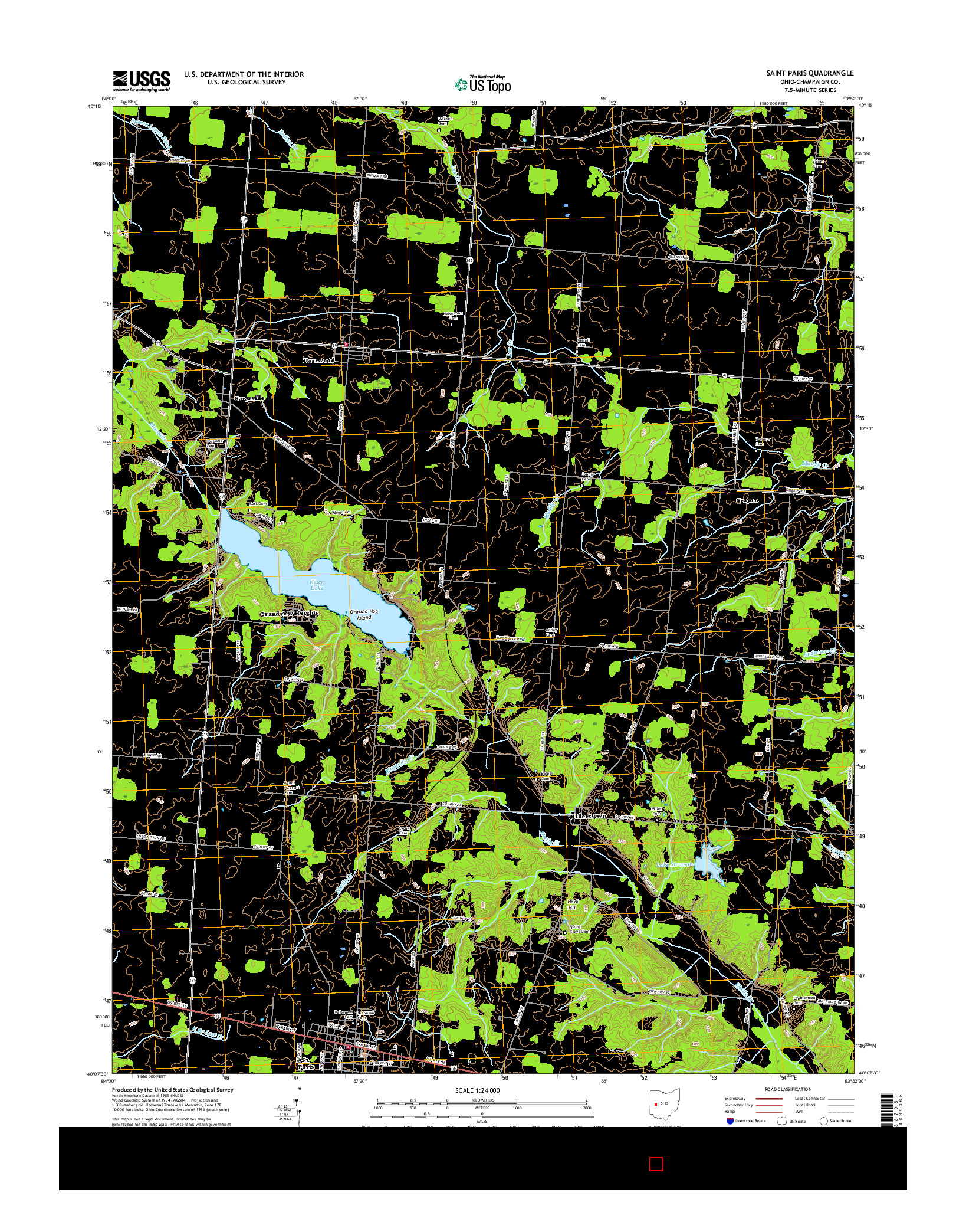 USGS US TOPO 7.5-MINUTE MAP FOR SAINT PARIS, OH 2016