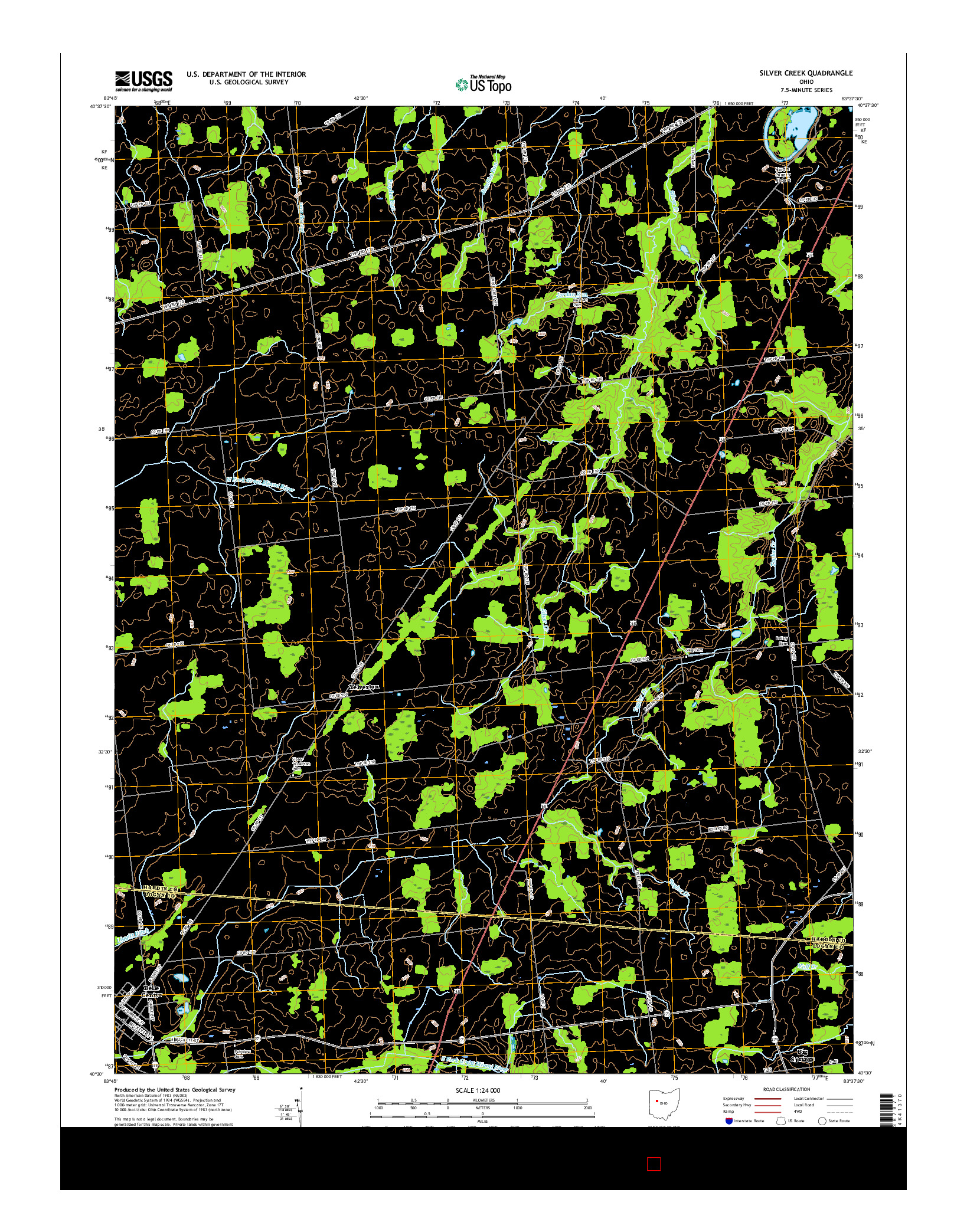 USGS US TOPO 7.5-MINUTE MAP FOR SILVER CREEK, OH 2016