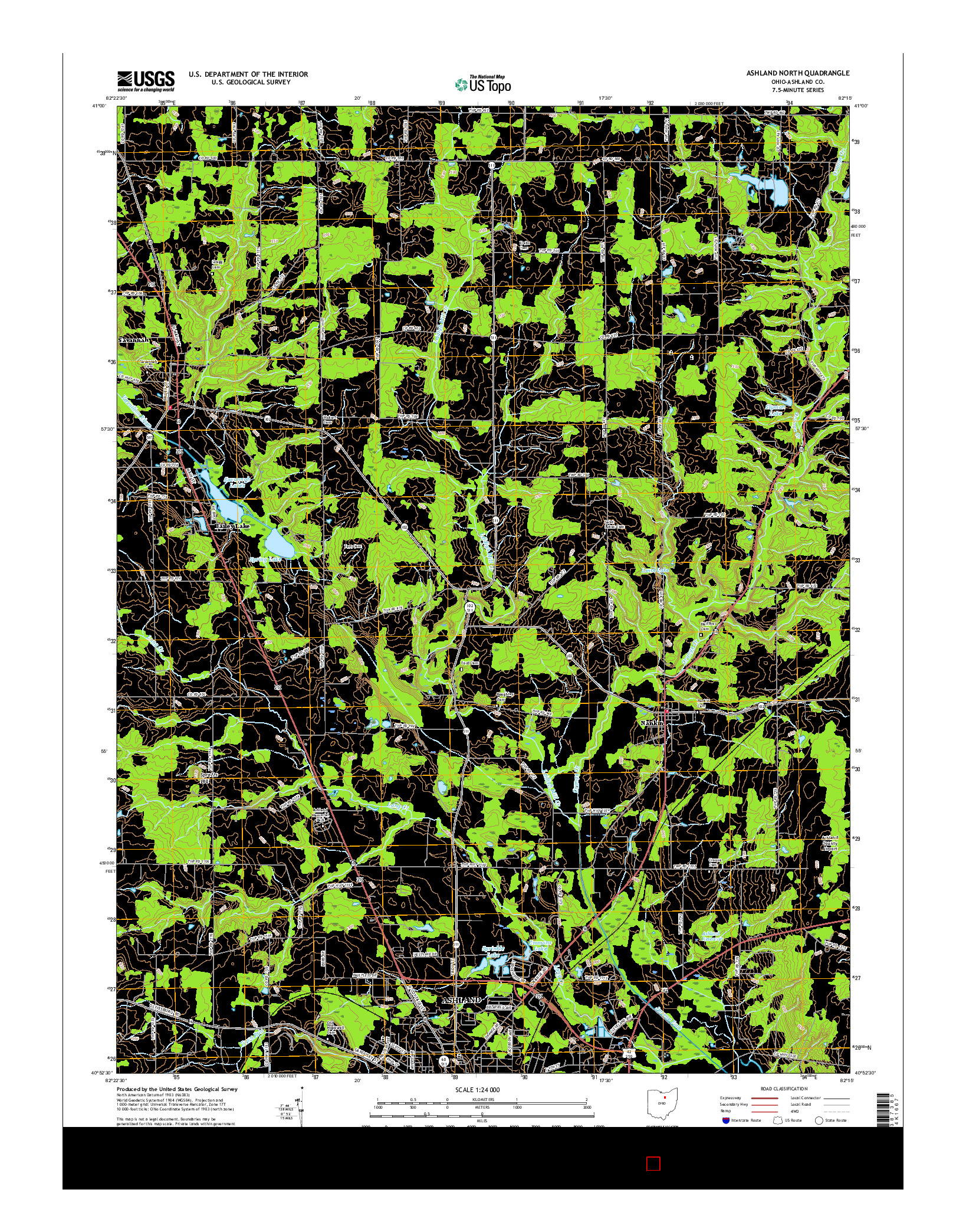 USGS US TOPO 7.5-MINUTE MAP FOR ASHLAND NORTH, OH 2016