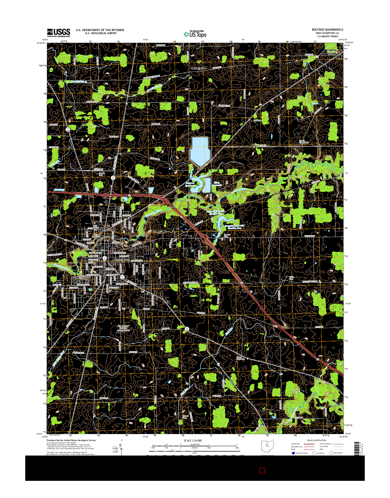 USGS US TOPO 7.5-MINUTE MAP FOR BUCYRUS, OH 2016