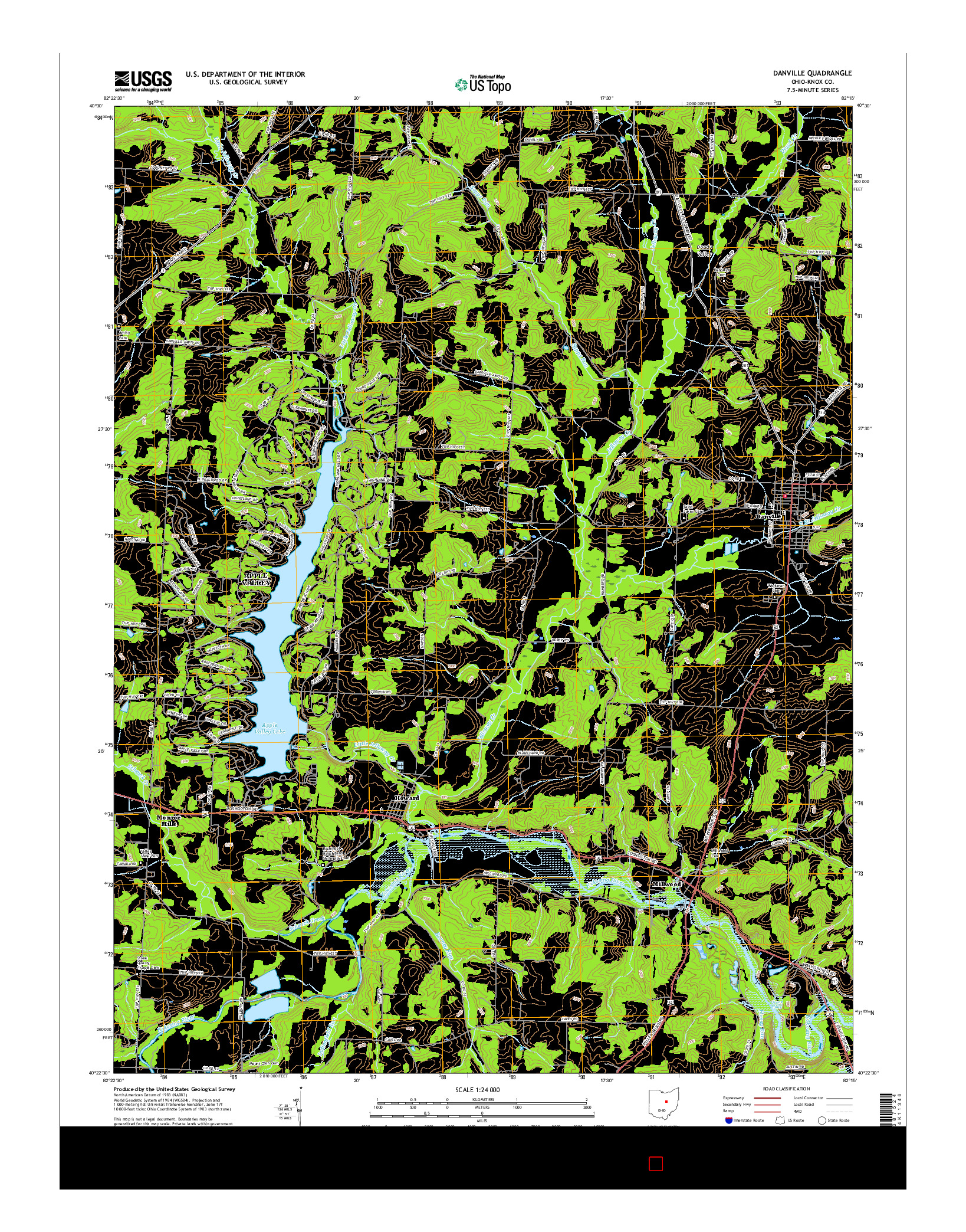 USGS US TOPO 7.5-MINUTE MAP FOR DANVILLE, OH 2016