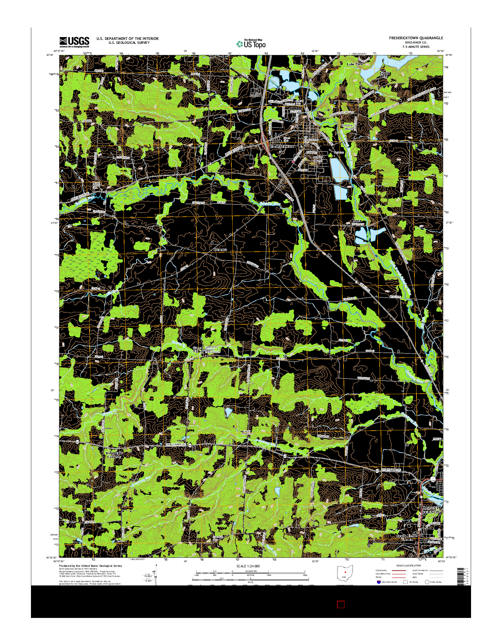 USGS US TOPO 7.5-MINUTE MAP FOR FREDERICKTOWN, OH 2016