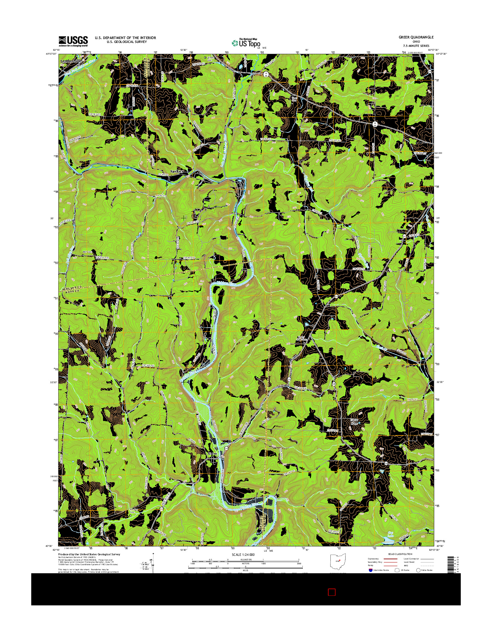 USGS US TOPO 7.5-MINUTE MAP FOR GREER, OH 2016