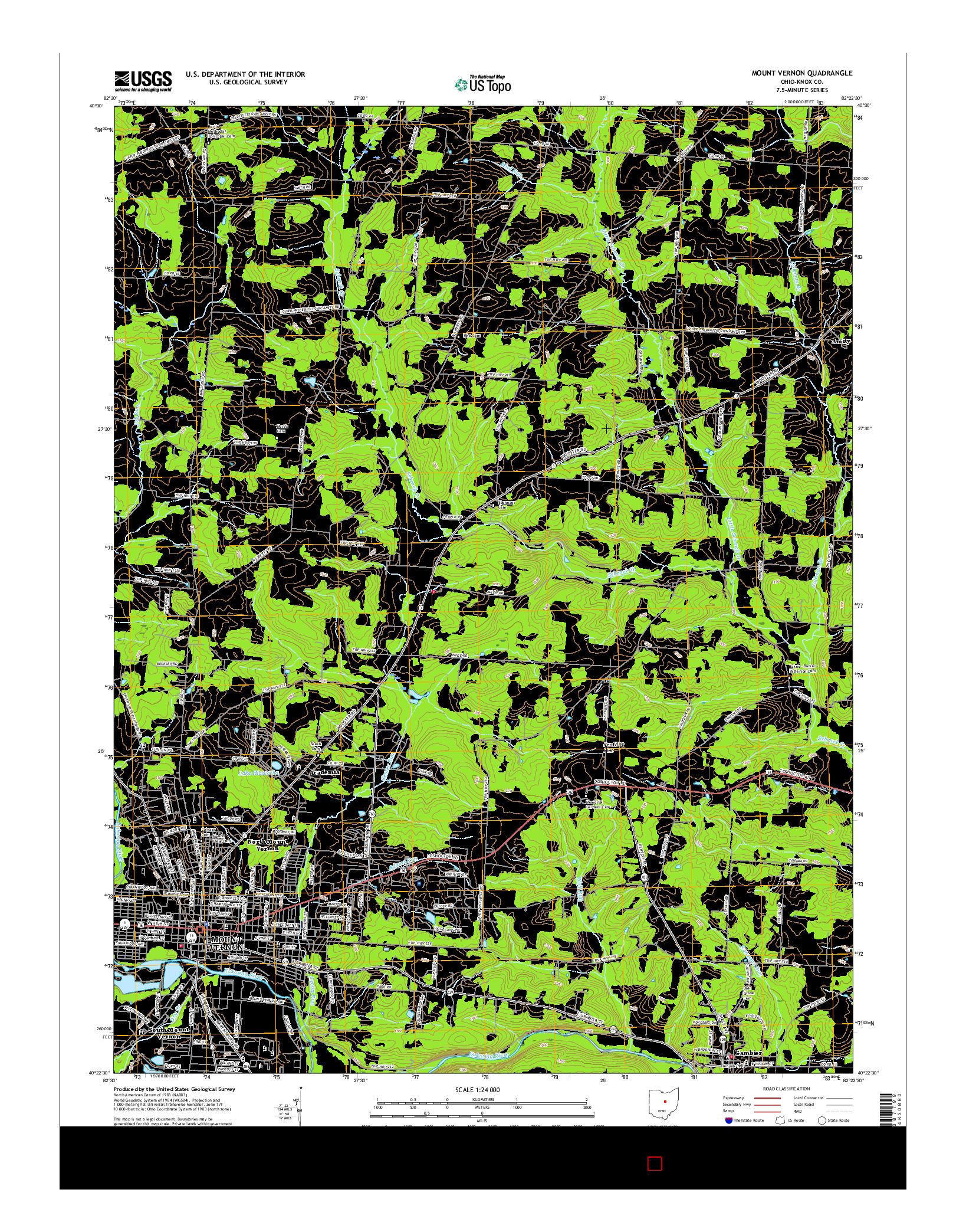 USGS US TOPO 7.5-MINUTE MAP FOR MOUNT VERNON, OH 2016