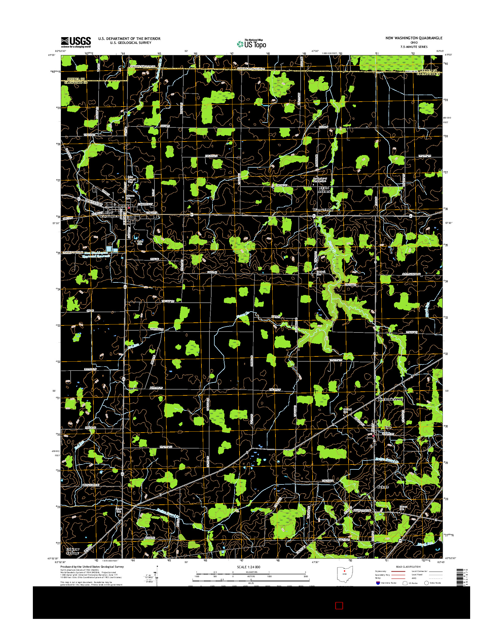 USGS US TOPO 7.5-MINUTE MAP FOR NEW WASHINGTON, OH 2016