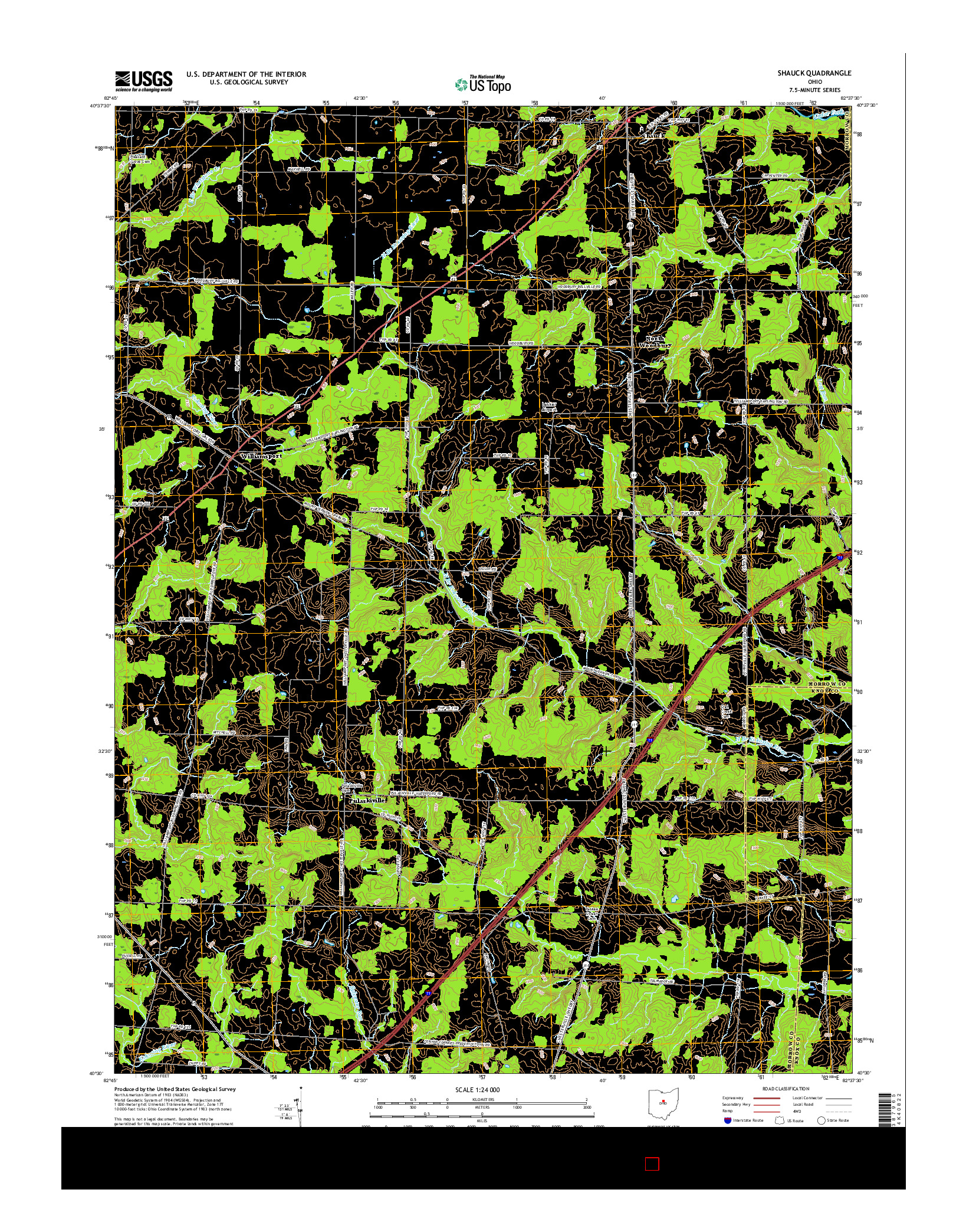 USGS US TOPO 7.5-MINUTE MAP FOR SHAUCK, OH 2016