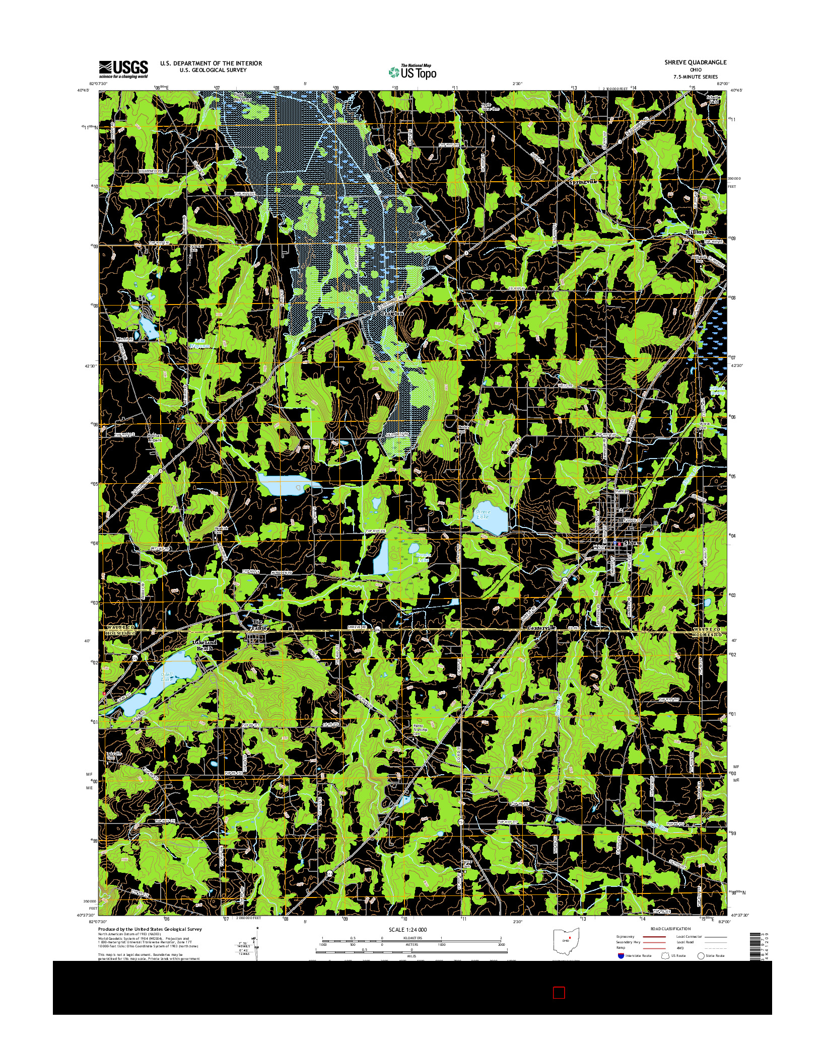 USGS US TOPO 7.5-MINUTE MAP FOR SHREVE, OH 2016