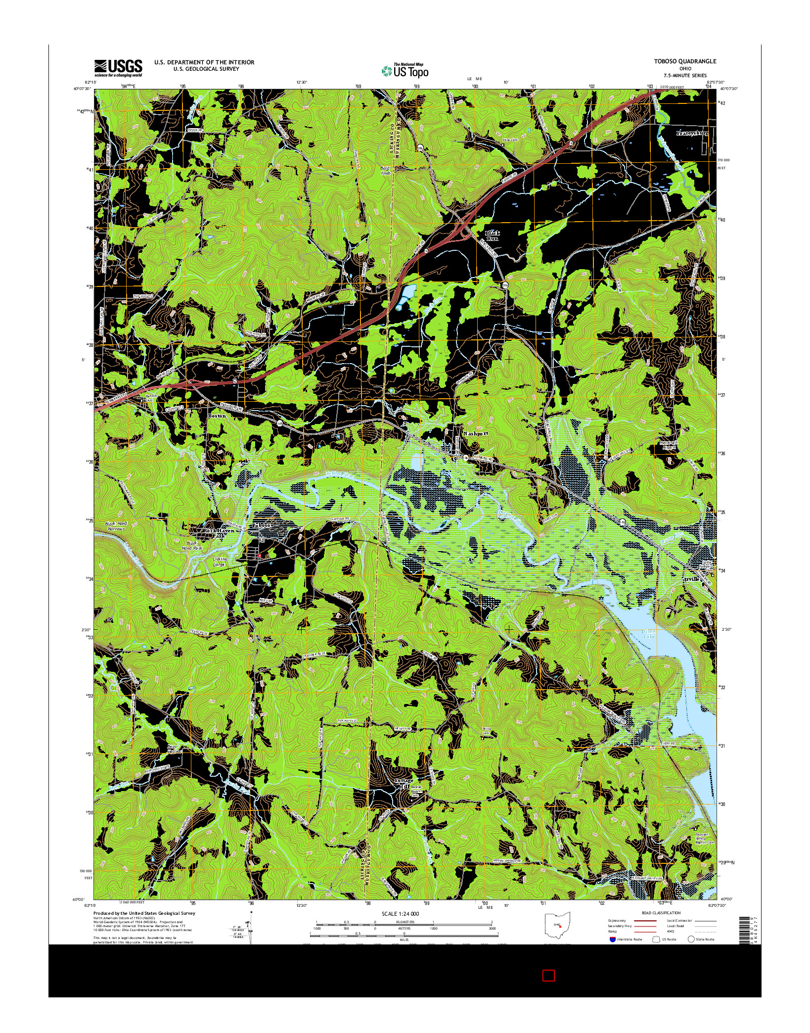 USGS US TOPO 7.5-MINUTE MAP FOR TOBOSO, OH 2016