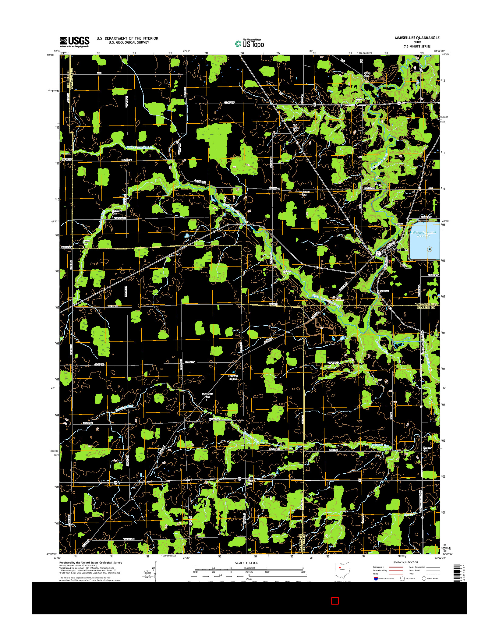 USGS US TOPO 7.5-MINUTE MAP FOR MARSEILLES, OH 2016